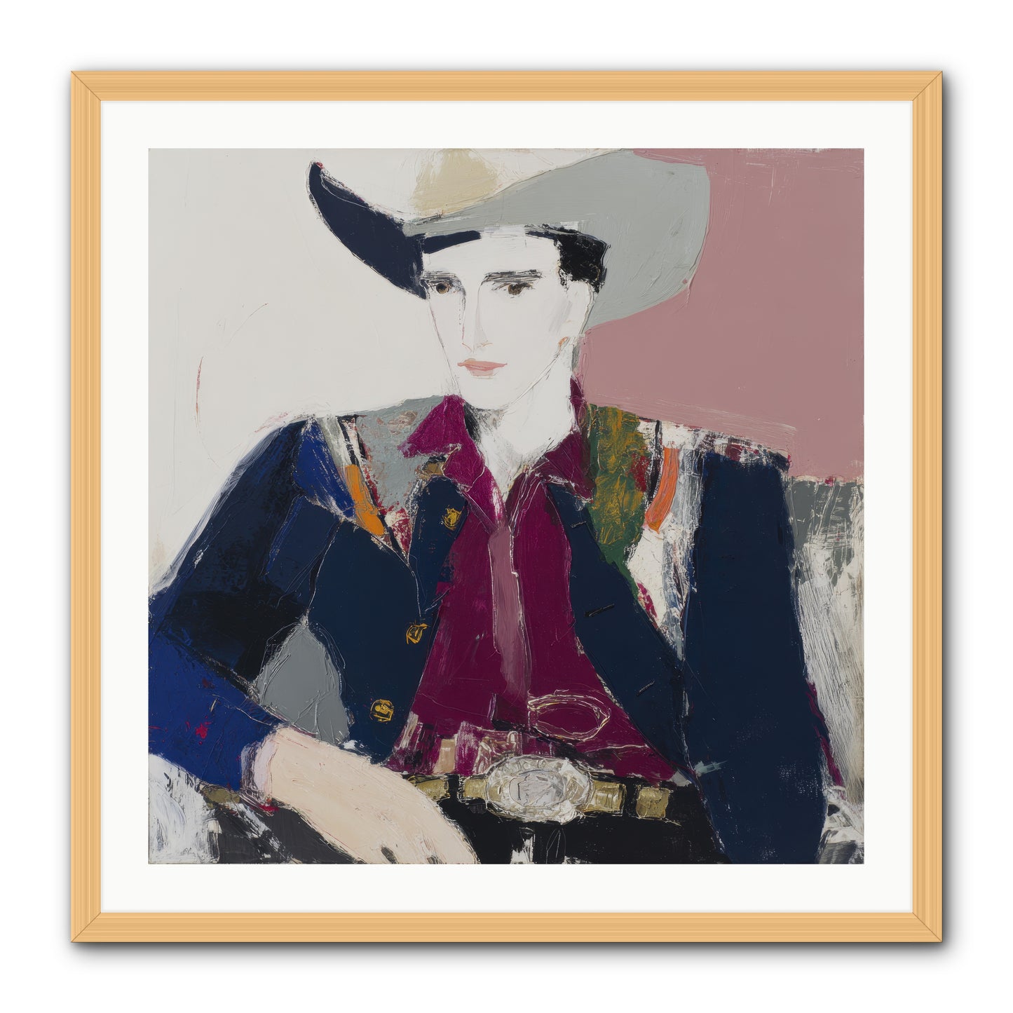 Sunday Rodeo -- Framed Print - Natural 30x30