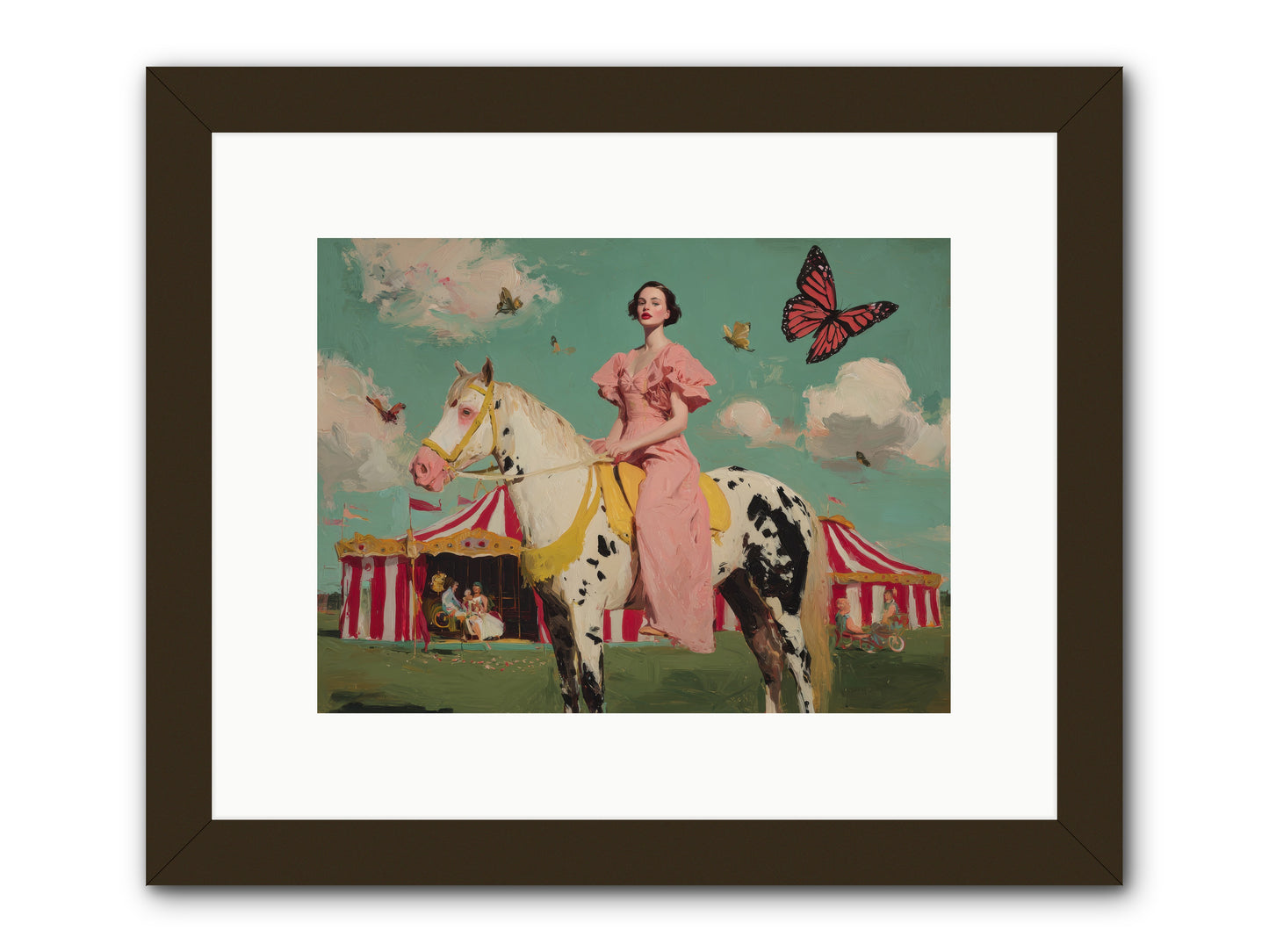 Sundown Carousel-REZ -- Framed Print - Black 12x9