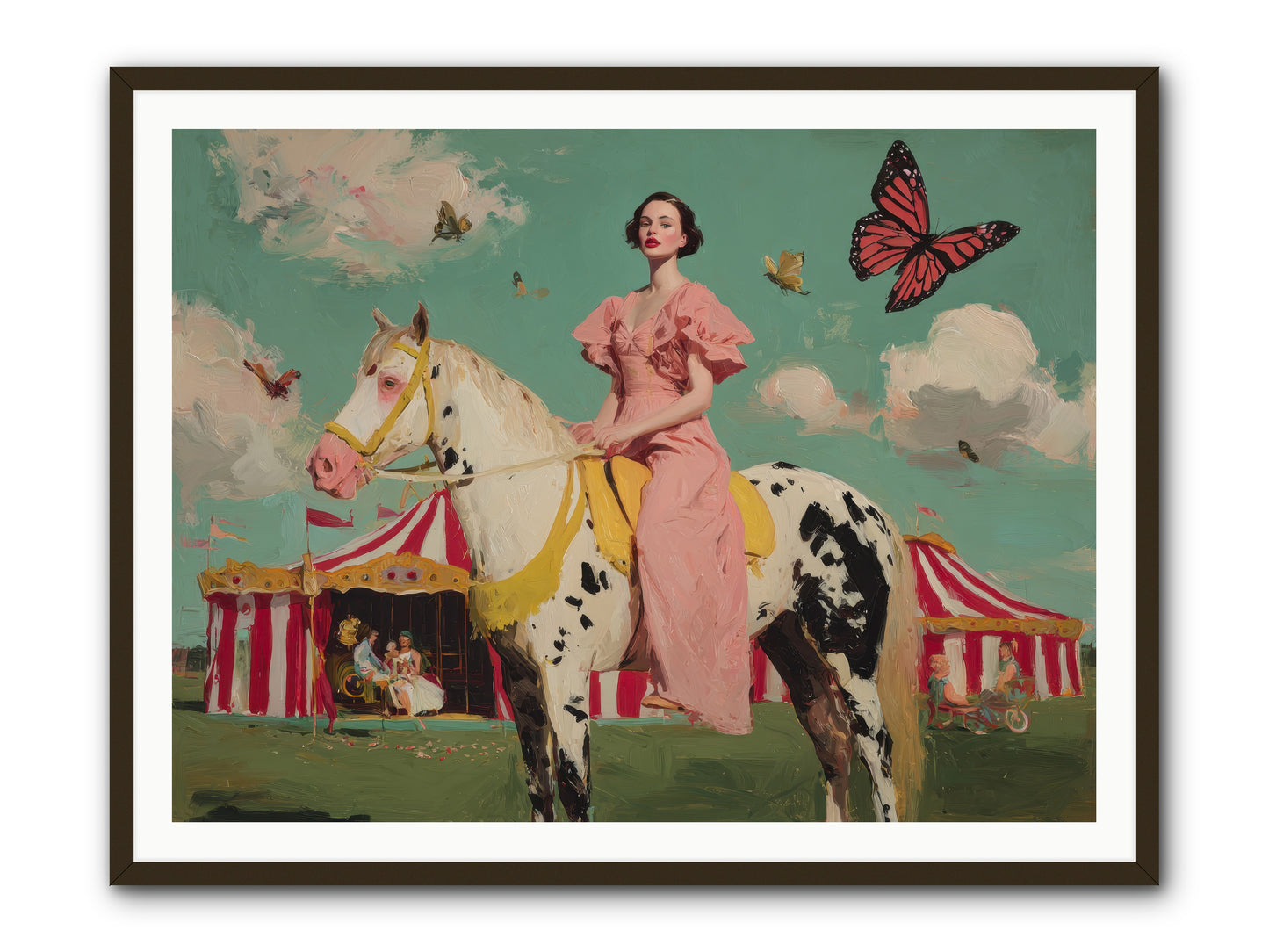 Sundown Carousel-REZ -- Framed Print - Black 48x36