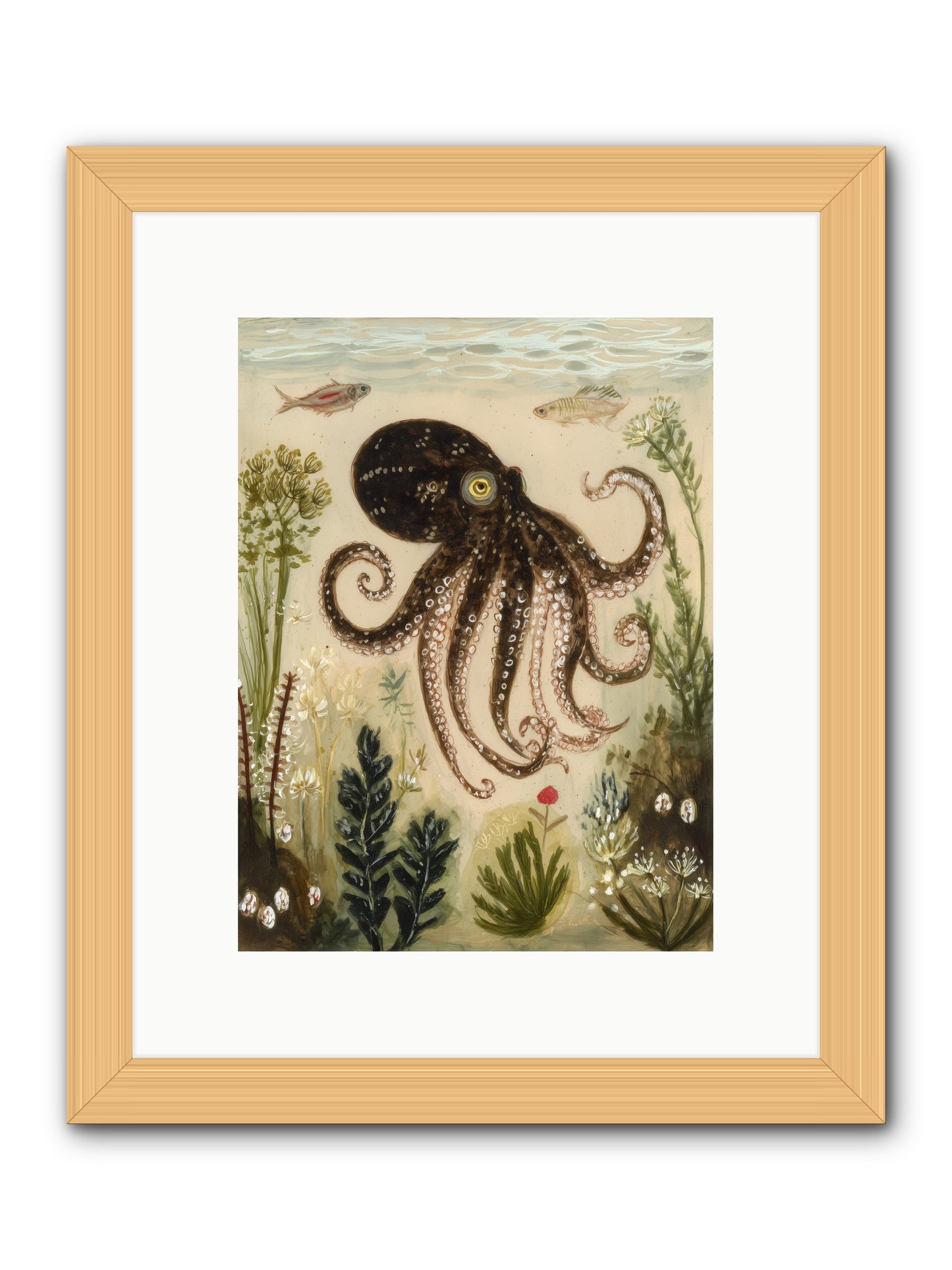 Sunlit Path -- Framed Print - Natural 9x12