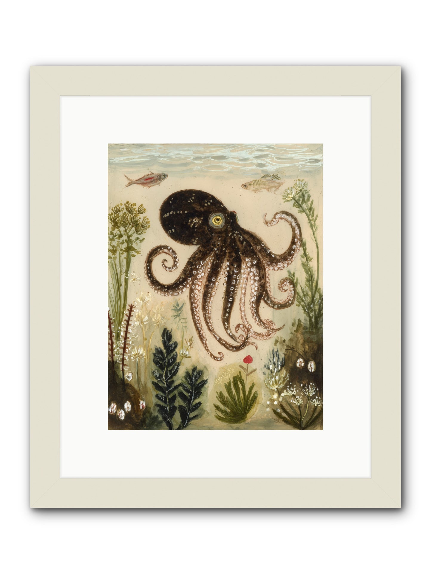 Sunlit Path -- Framed Print - White 9x12