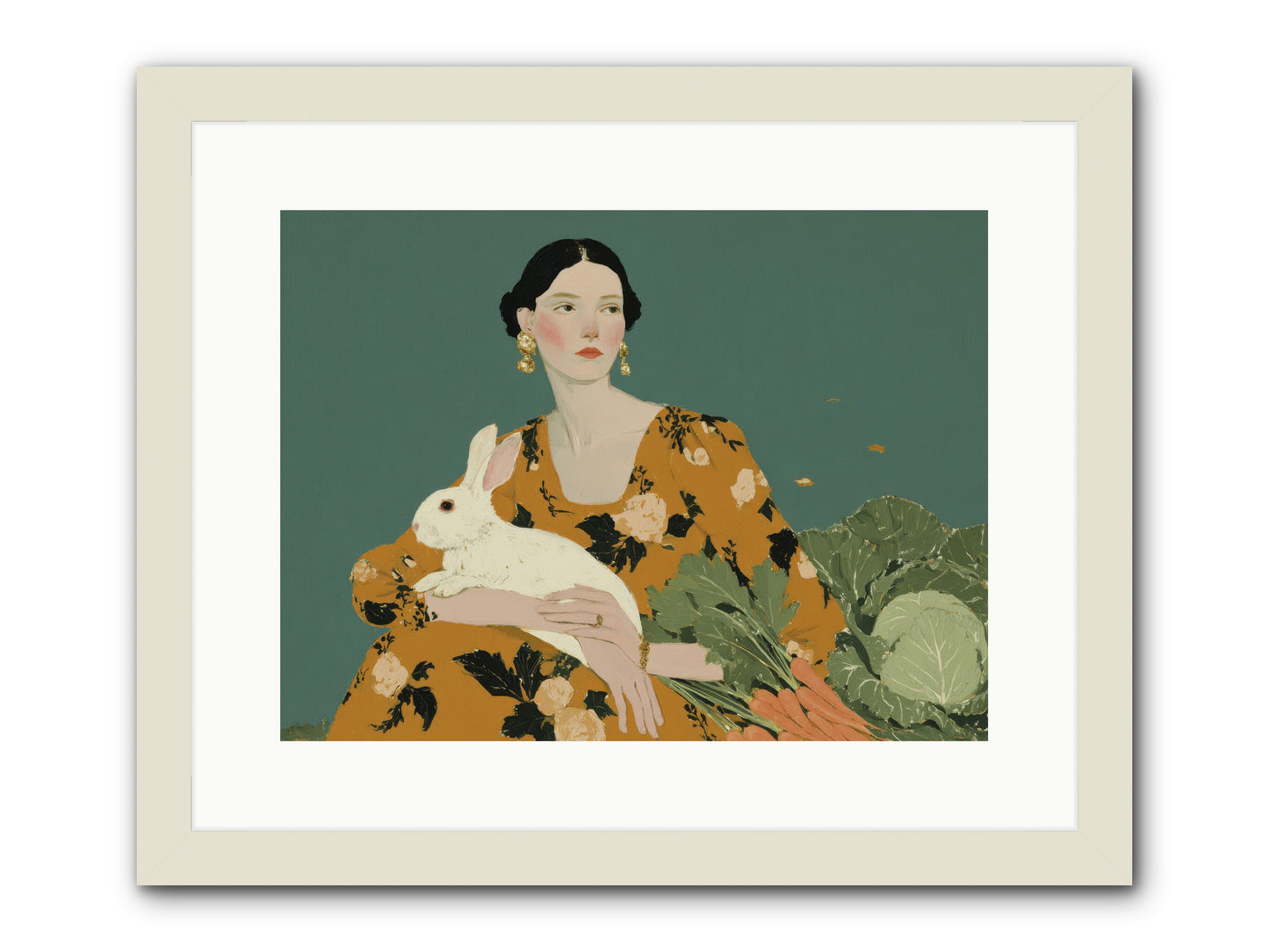 Sunlit Pause -- Framed Print - White 16x12