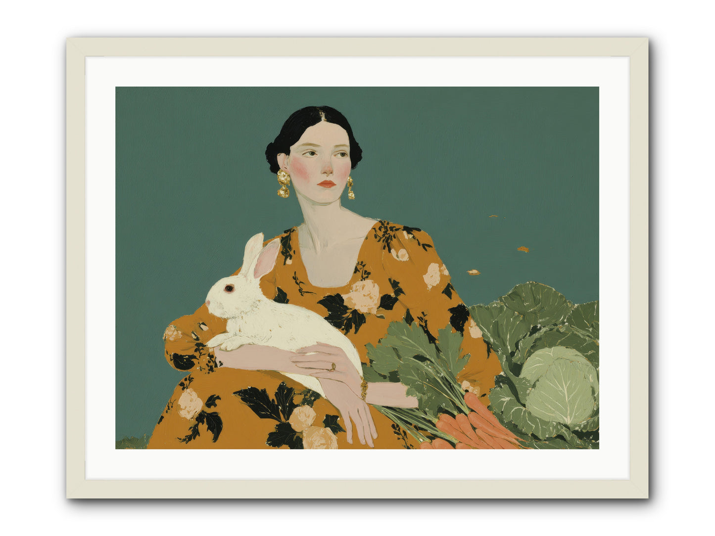 Sunlit Pause -- Framed Print - White 32x24