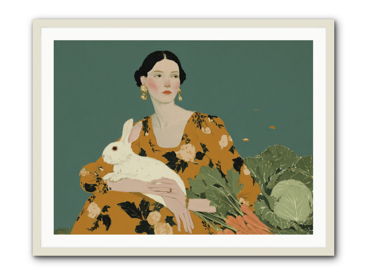 Sunlit Pause -- Framed Print - White 40x30
