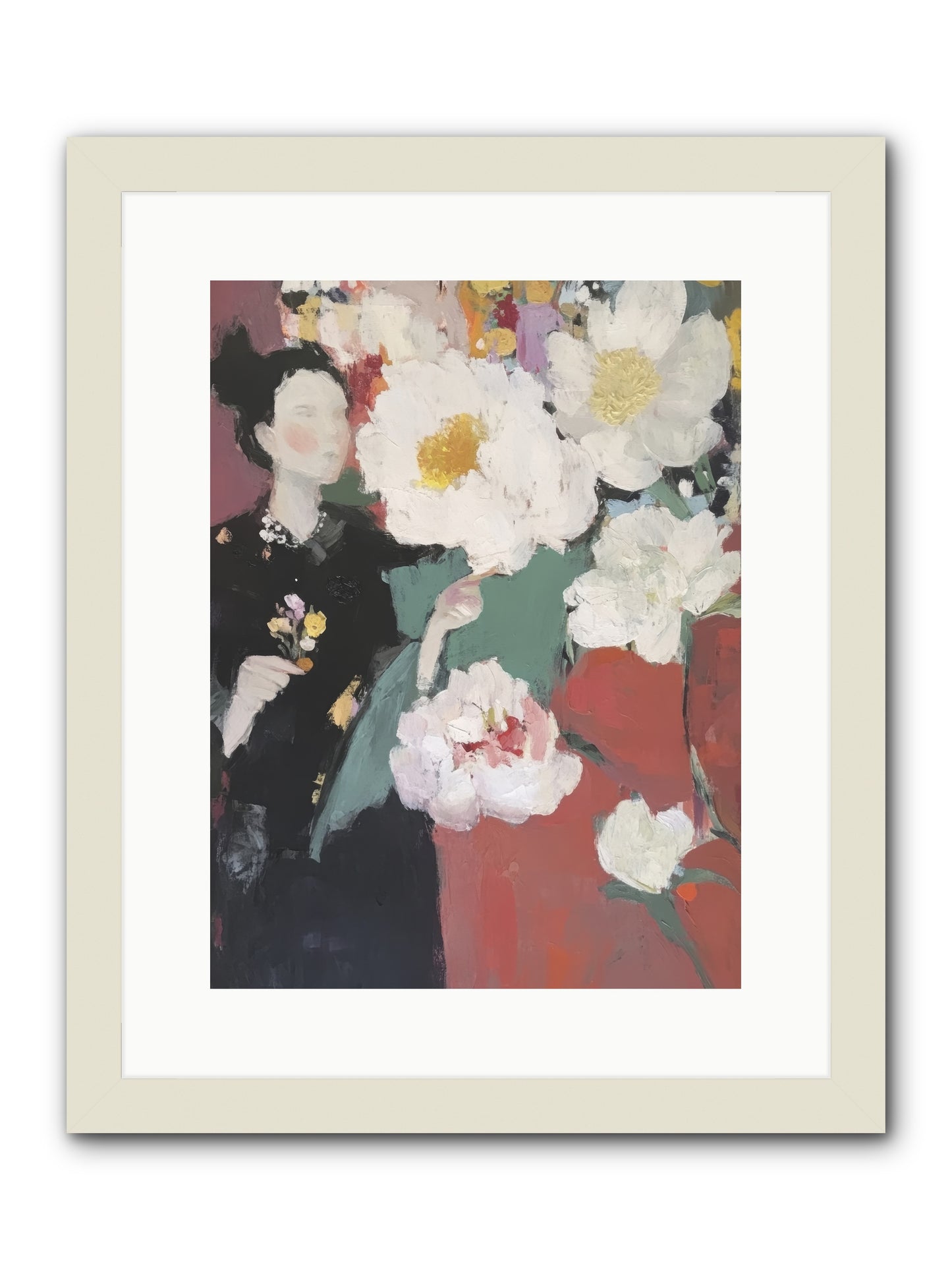 Sunrise Stroll -- Framed Print - White 12x16