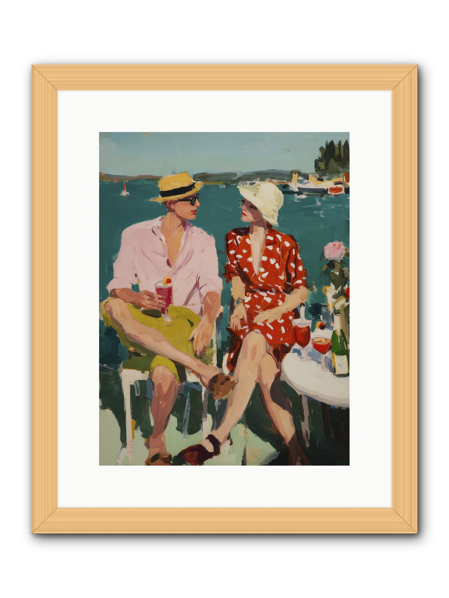Sunset Cheers -- Framed Print - Natural 12x16
