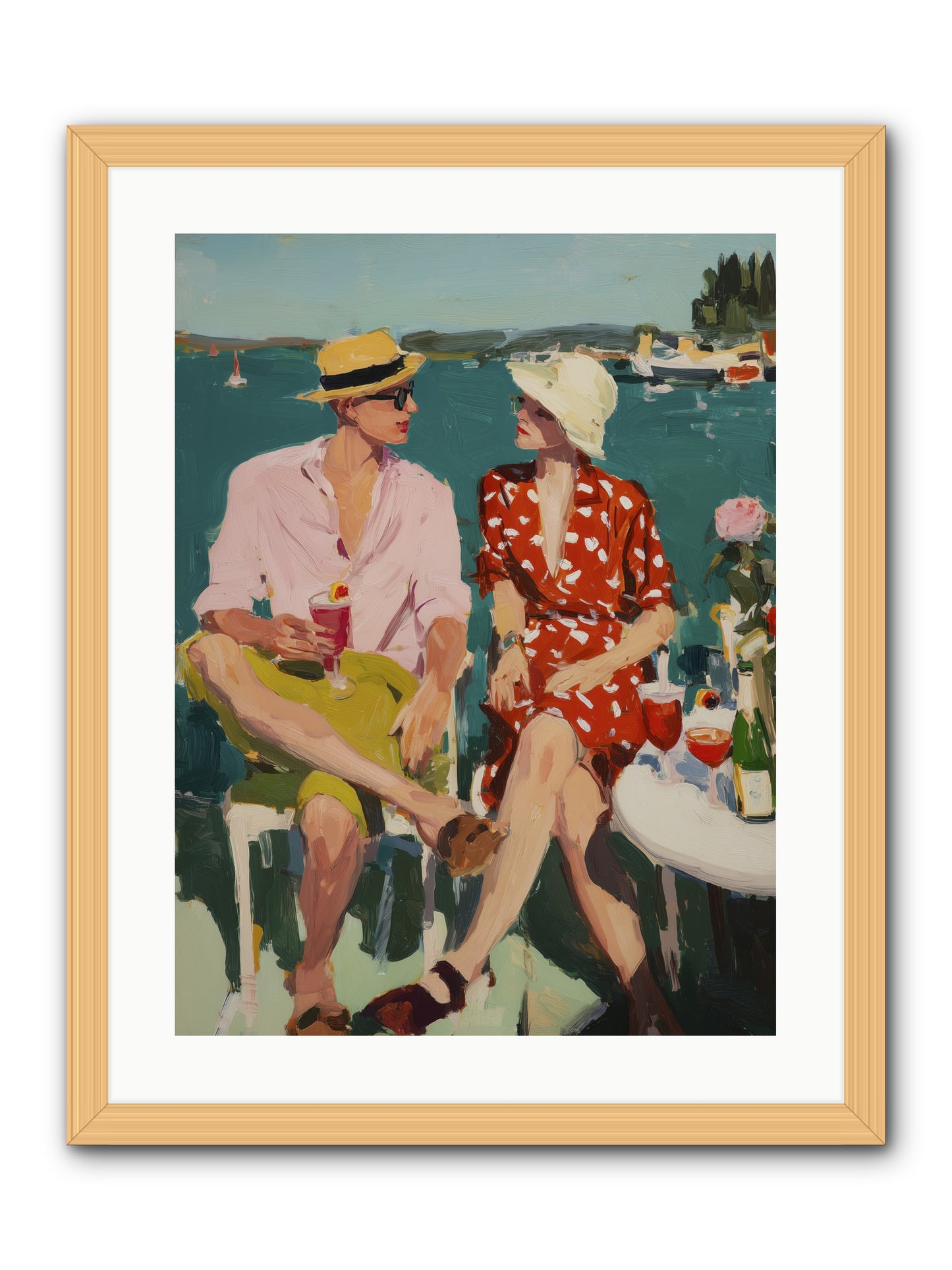 Sunset Cheers -- Framed Print - Natural 18x24