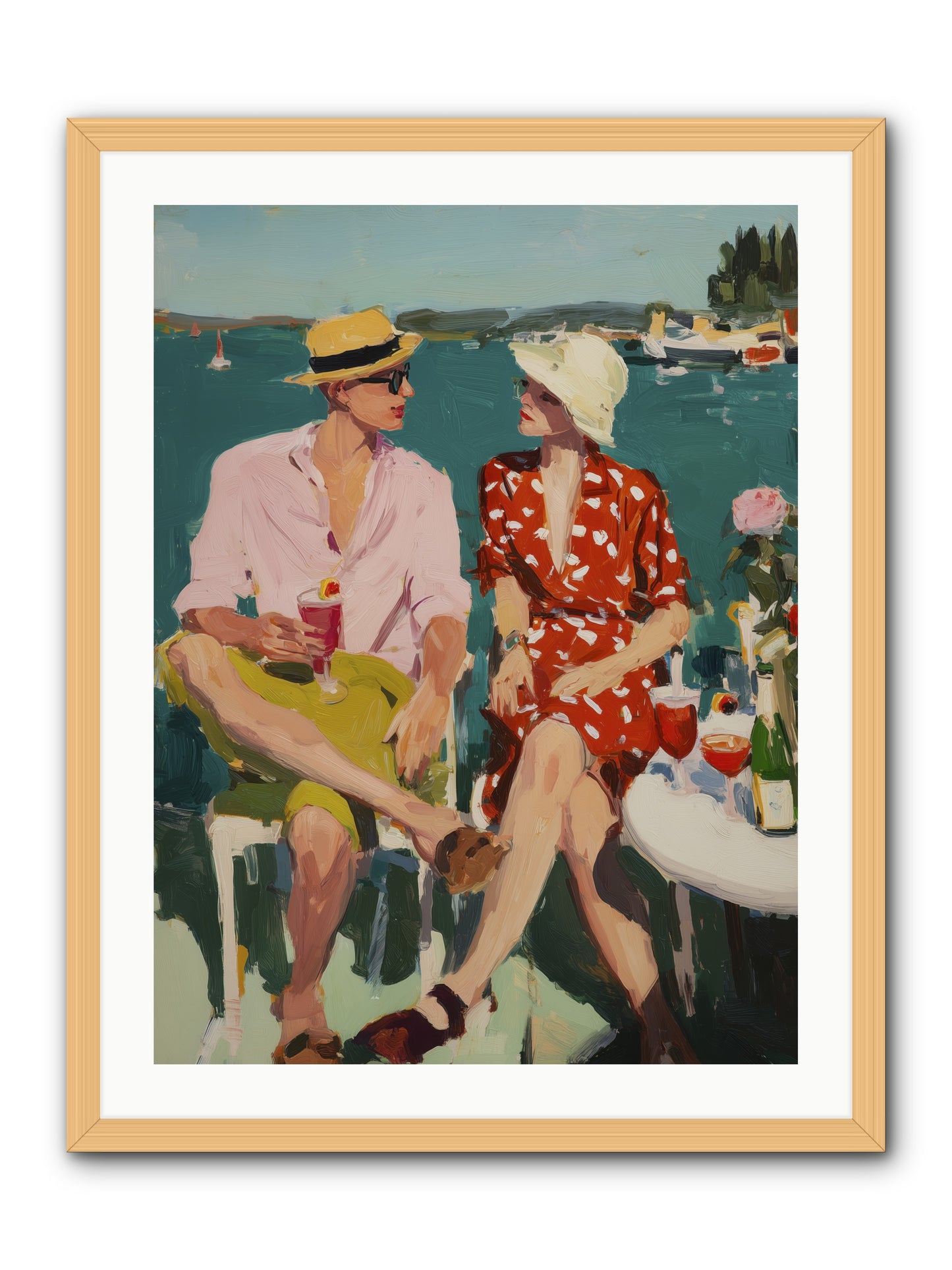 Sunset Cheers -- Framed Print - Natural 24x32