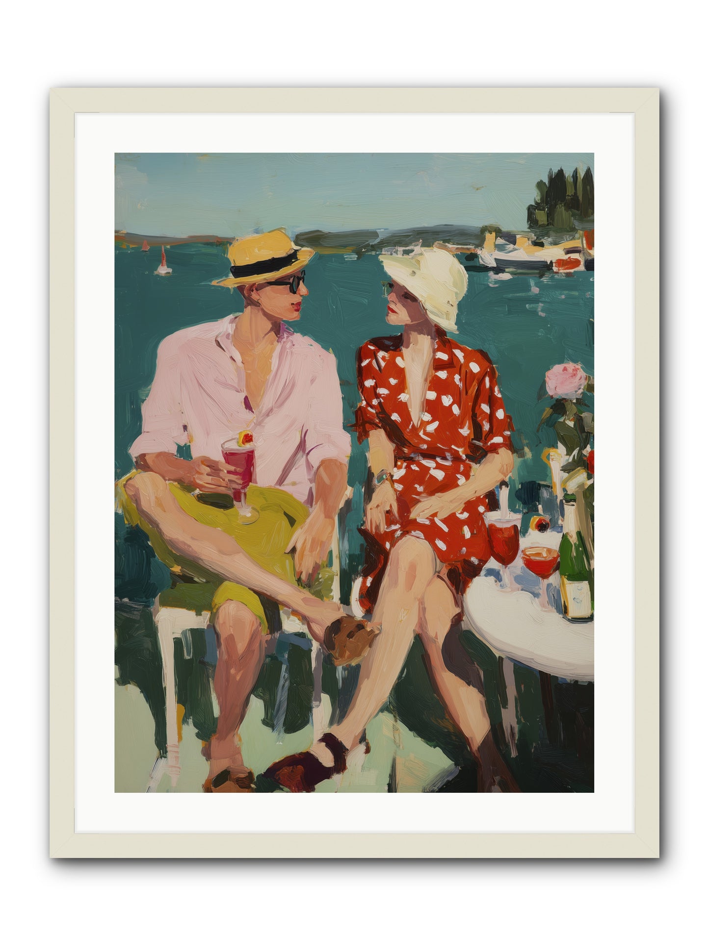 Sunset Cheers -- Framed Print - White 24x32