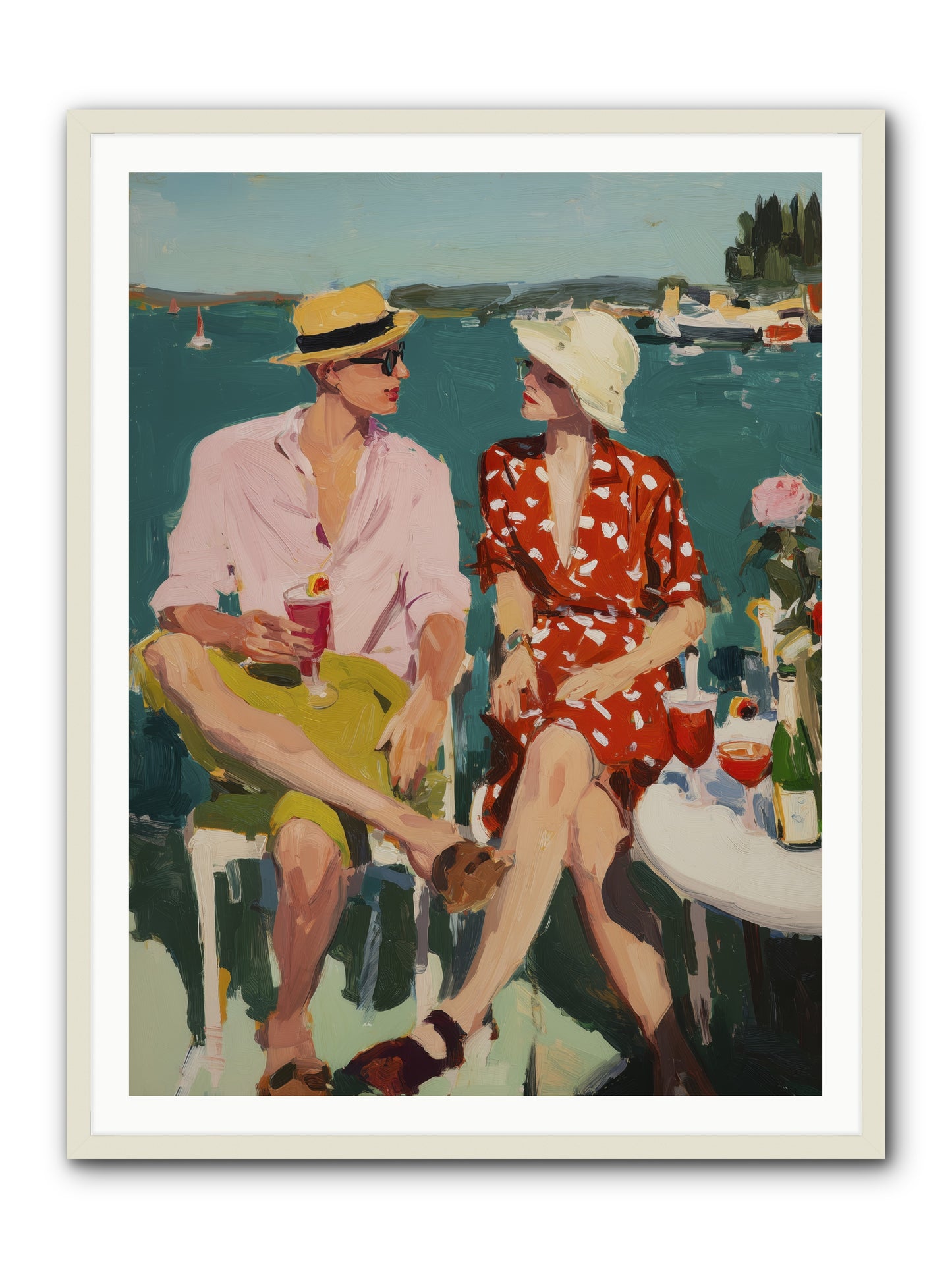 Sunset Cheers -- Framed Print - White 36x48