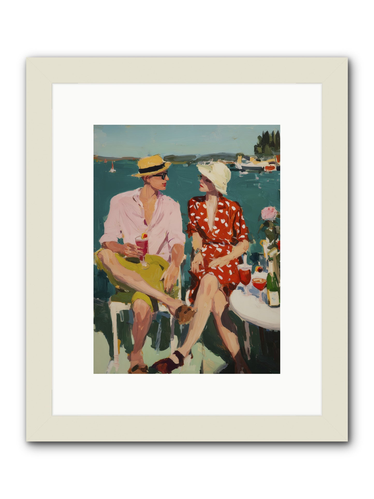 Sunset Cheers -- Framed Print - White 9x12