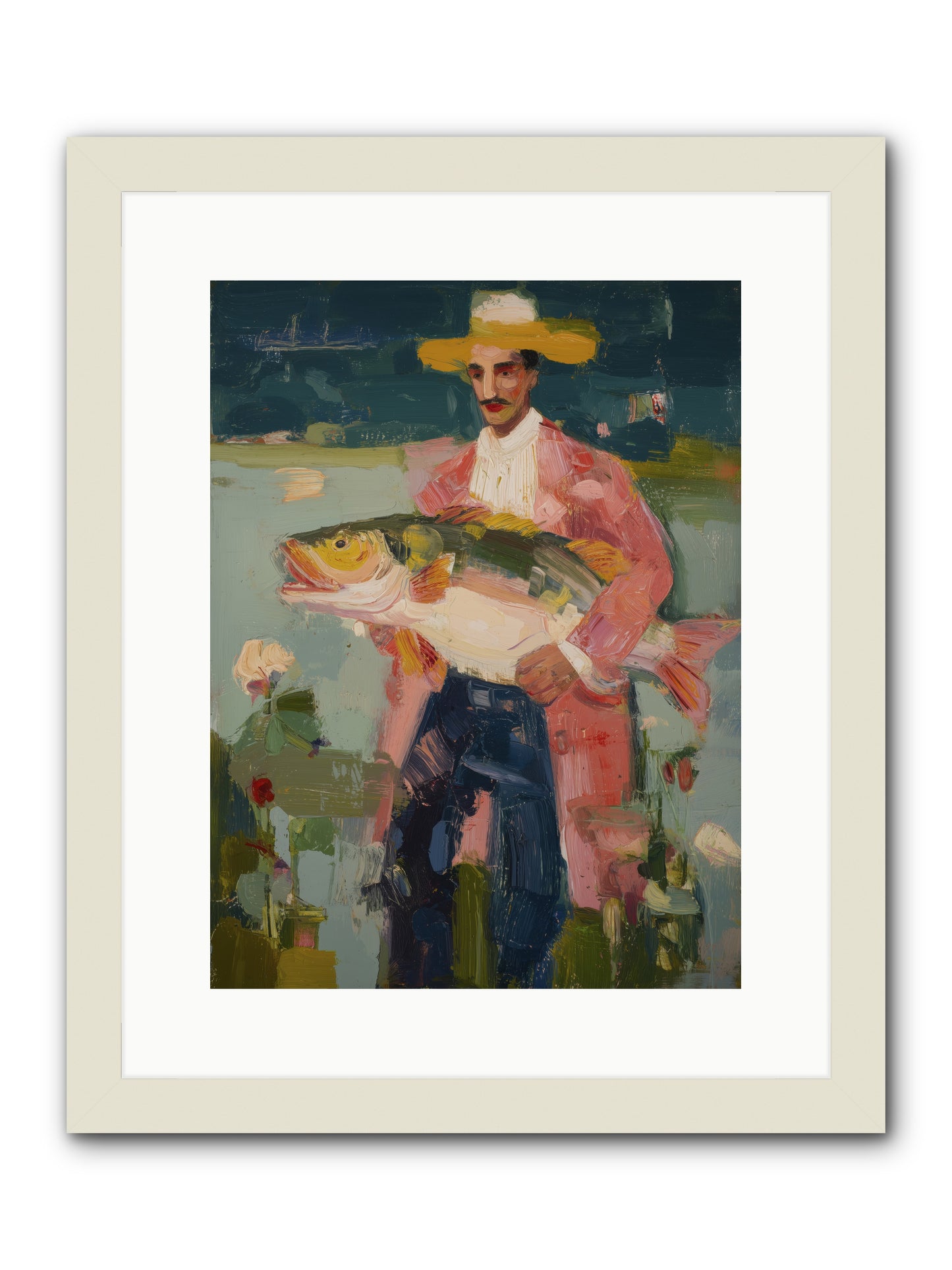 Sunset Feast -- Framed Print - White 12x16