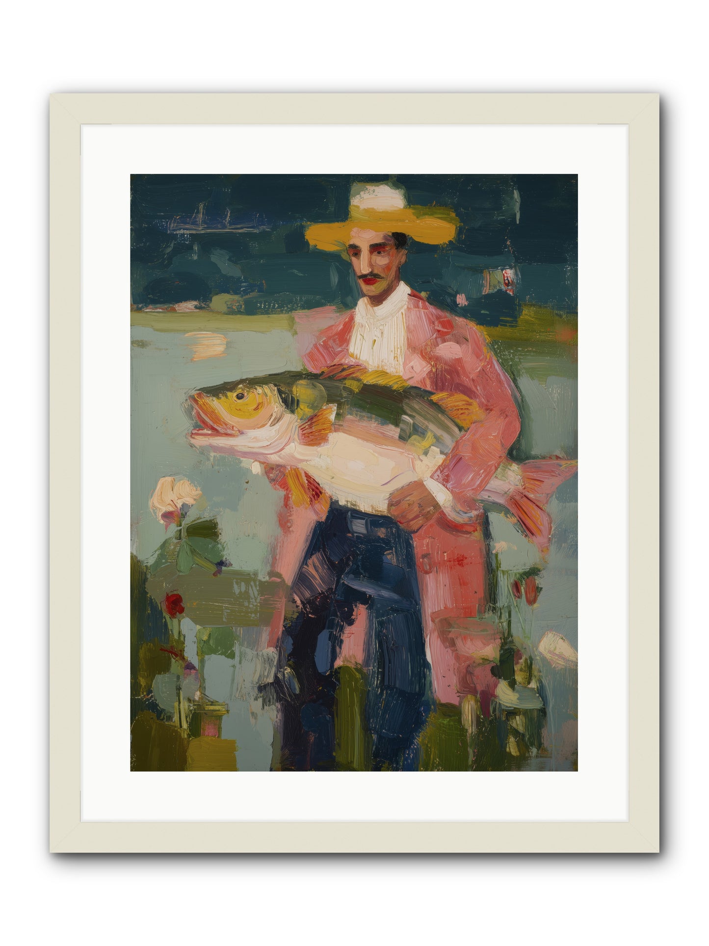 Sunset Feast -- Framed Print - White 18x24
