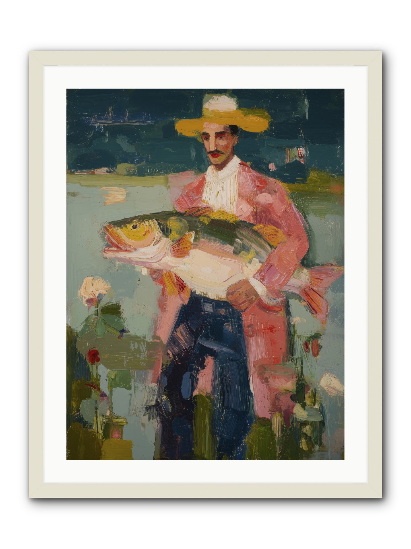 Sunset Feast -- Framed Print - White 24x32