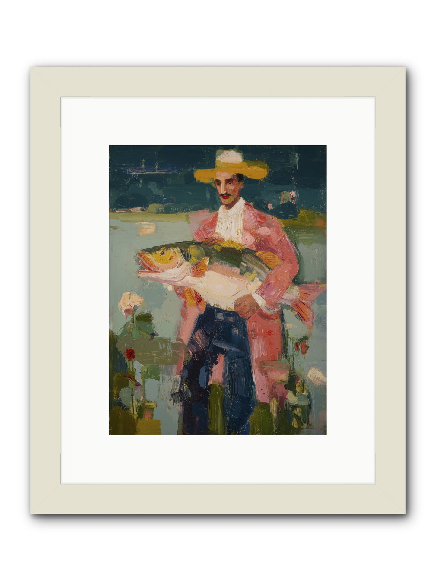 Sunset Feast -- Framed Print - White 9x12