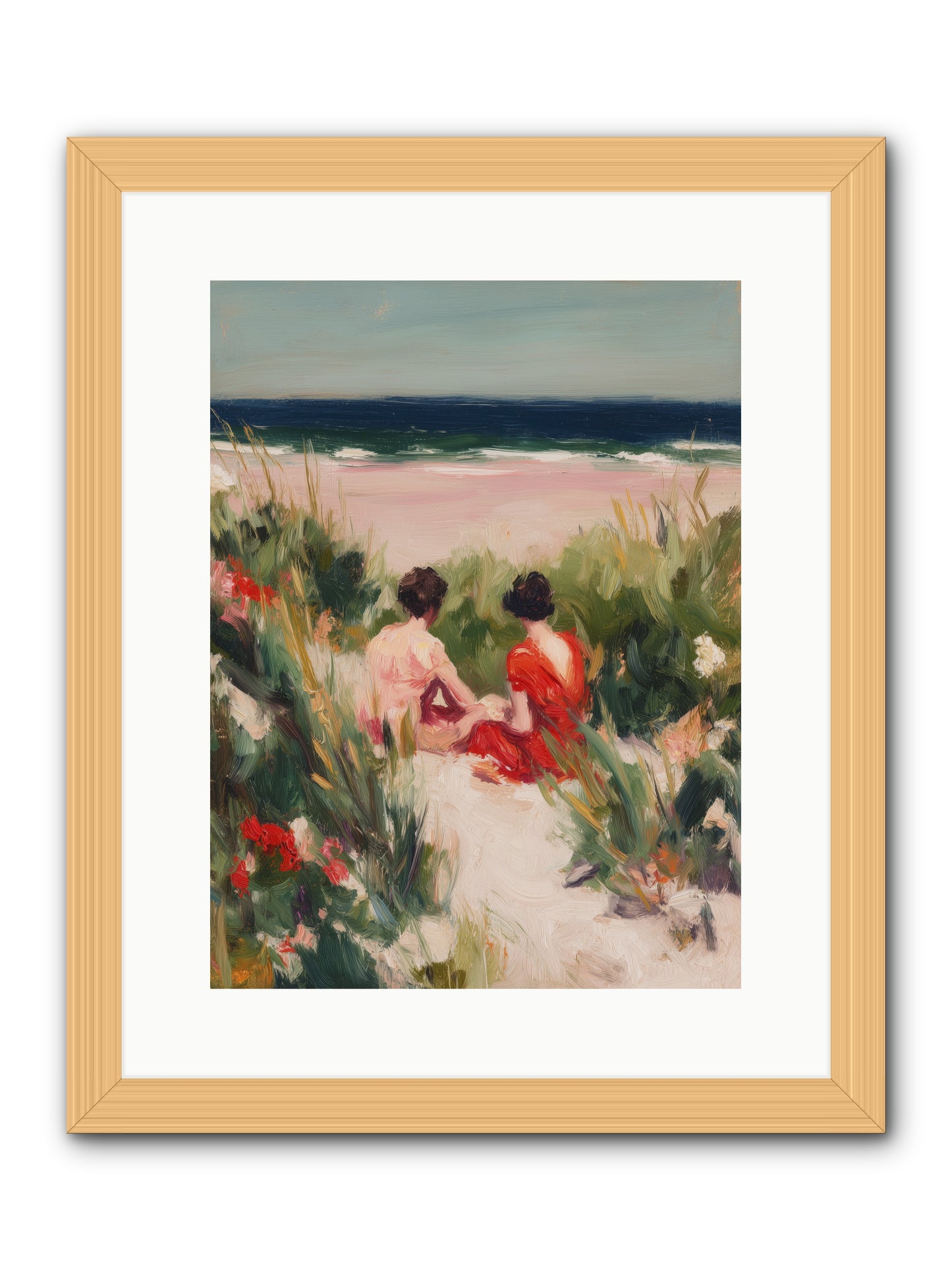 Sunset Reflection  -- Framed Print - Natural 12x16