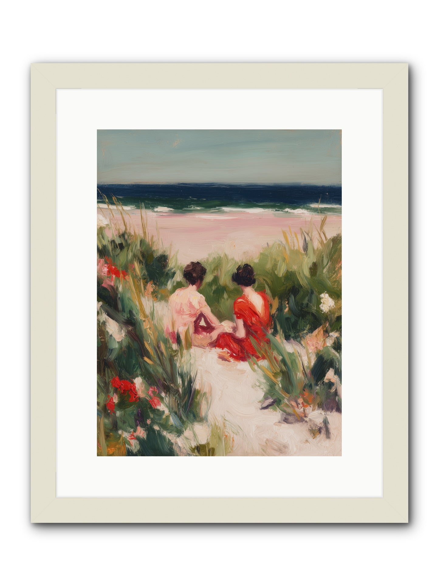 Sunset Reflection  -- Framed Print - White 12x16