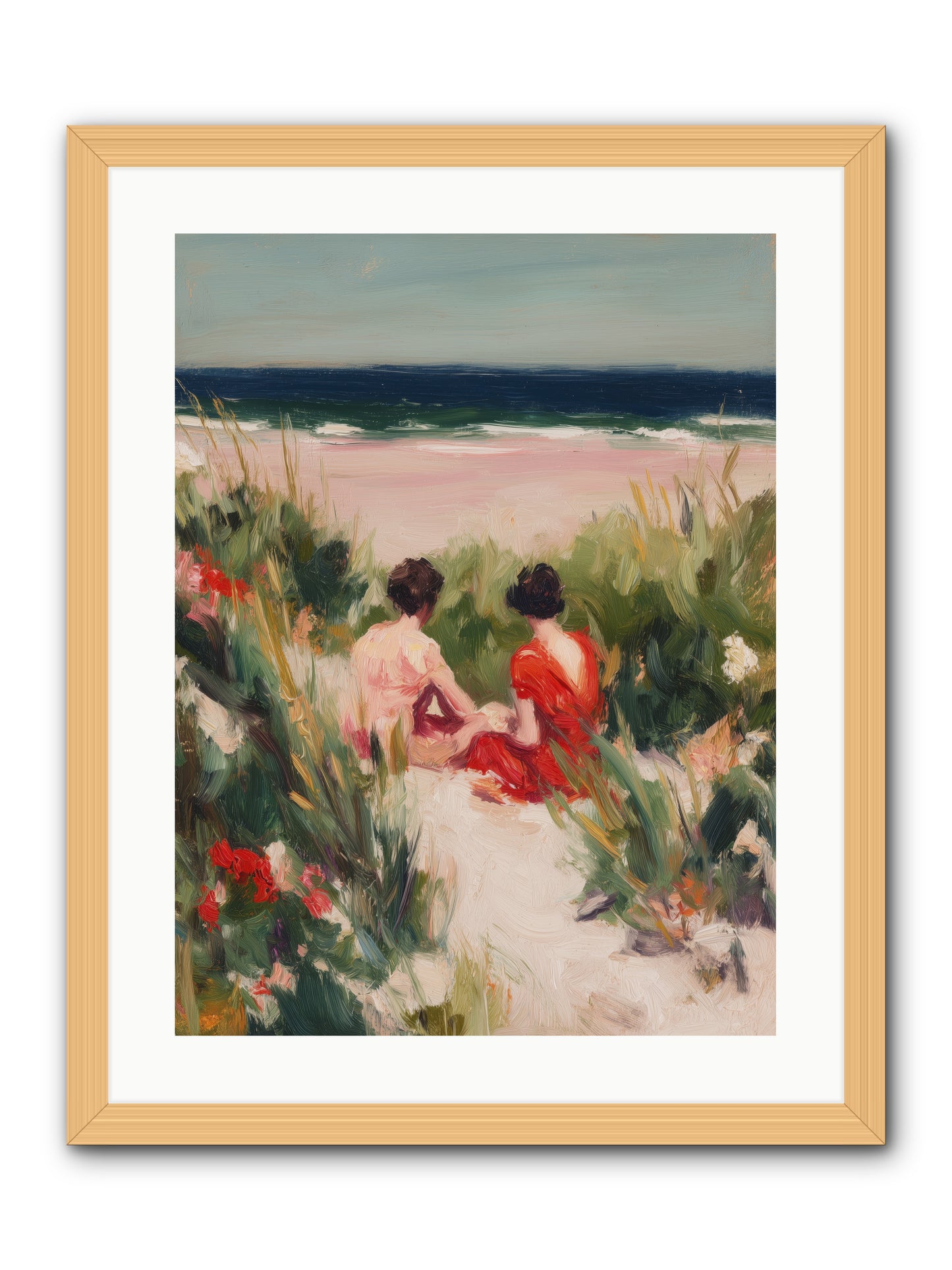 Sunset Reflection  -- Framed Print - Natural 18x24