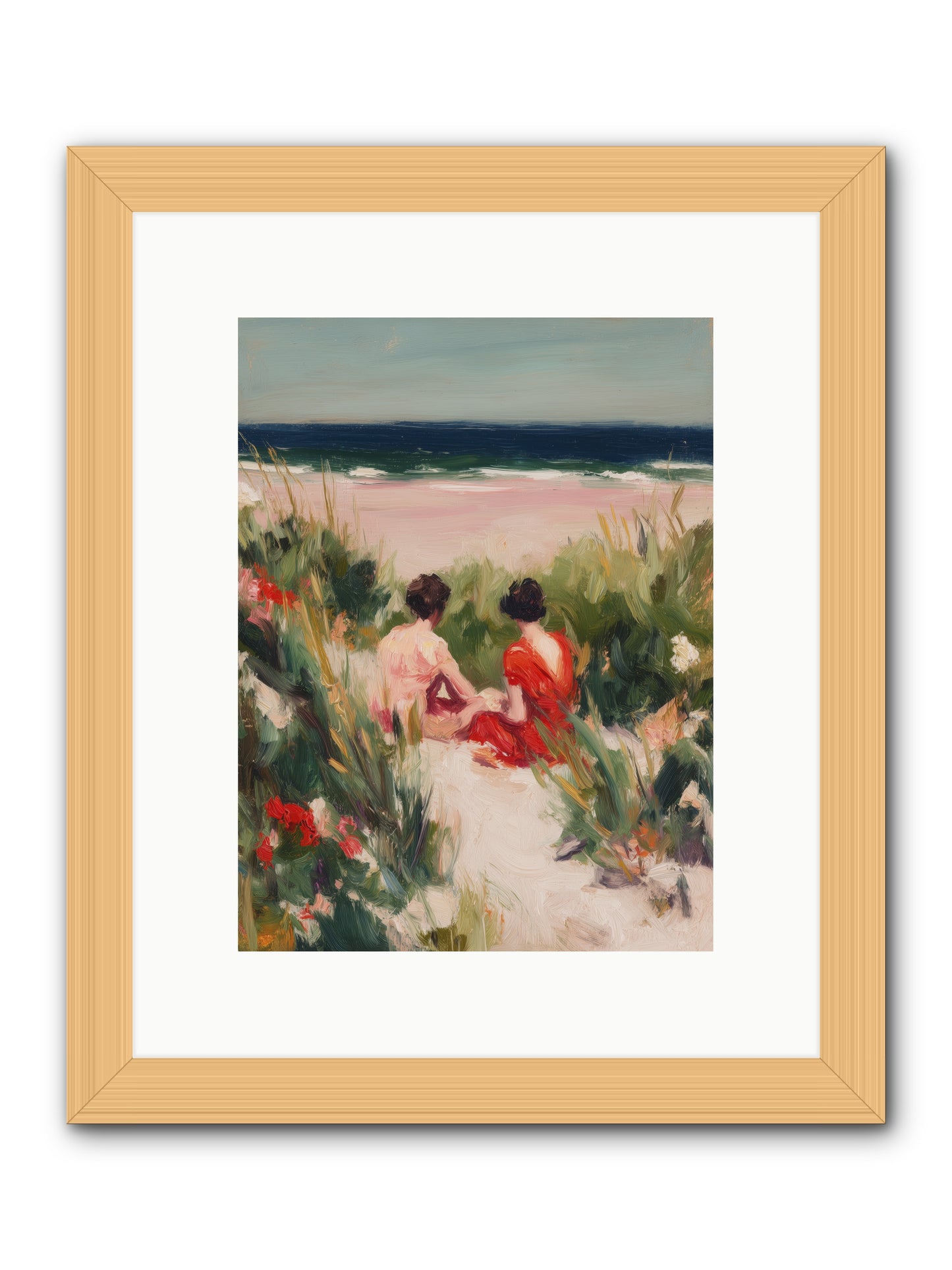 Sunset Reflection  -- Framed Print - Natural 9x12