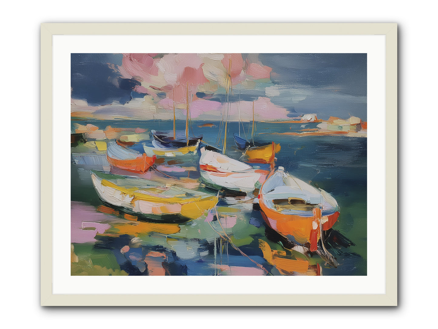 Sunset Symphony -- Framed Print - White 32x24