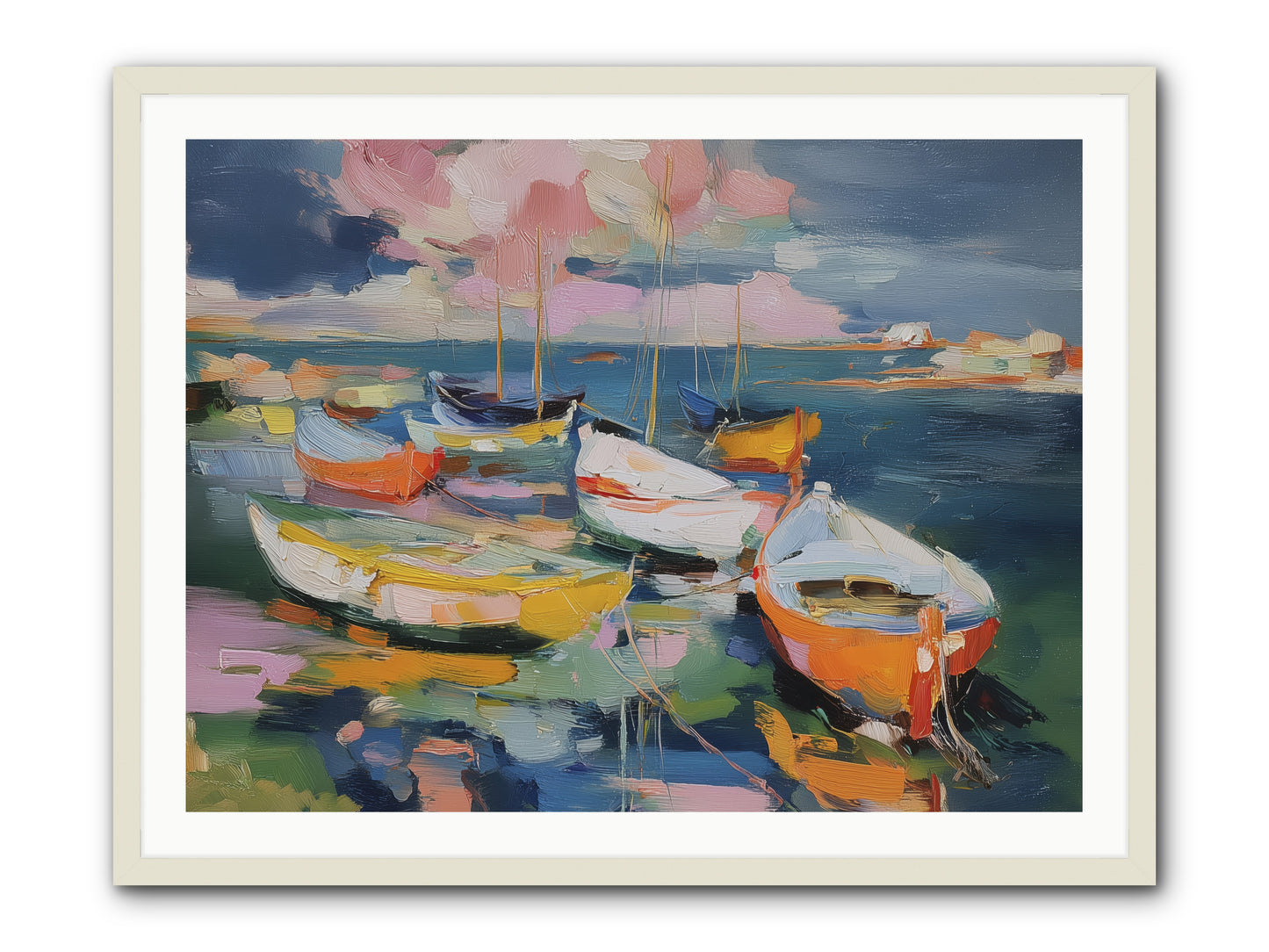 Sunset Symphony -- Framed Print - White 40x30