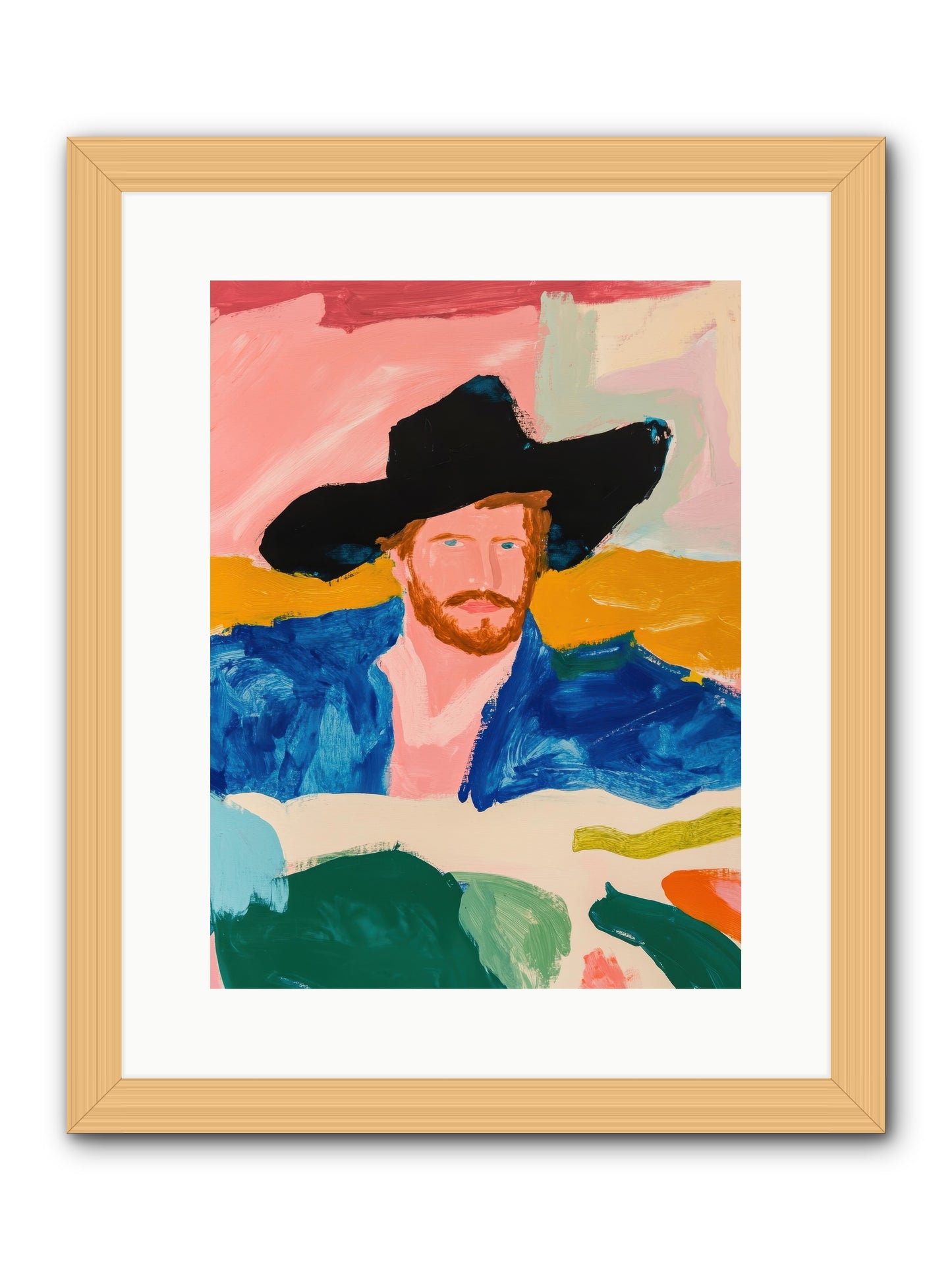 Sunset Wrangler -- Framed Print - Natural 12x16