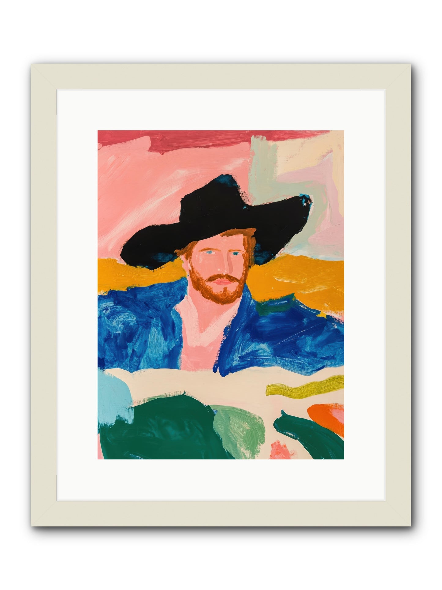 Sunset Wrangler -- Framed Print - White 12x16
