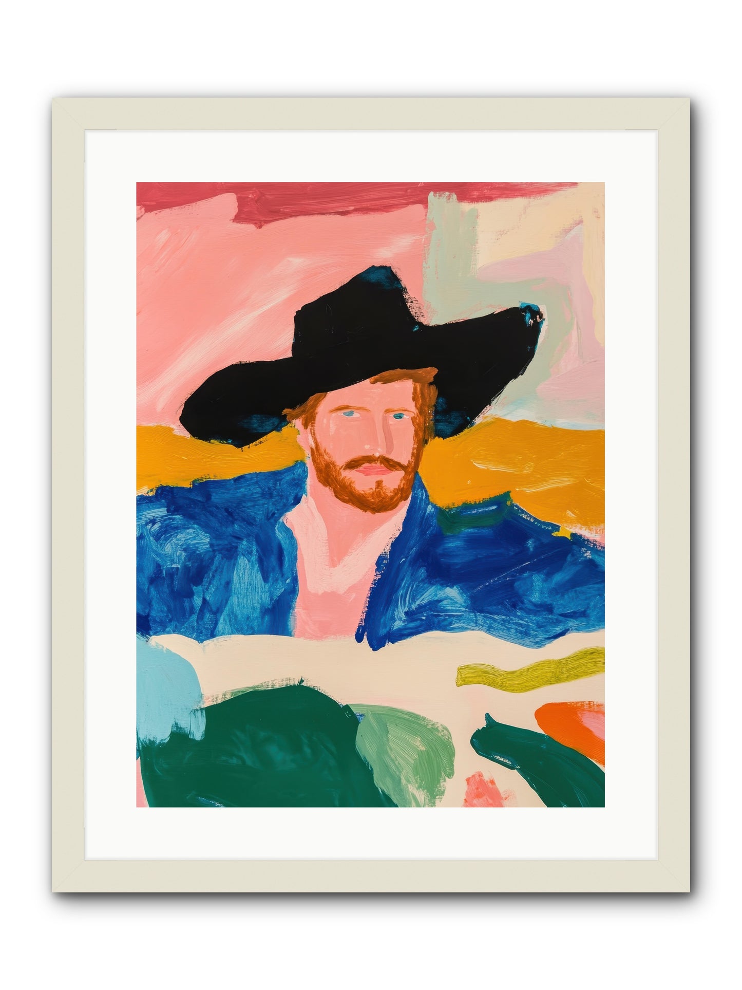Sunset Wrangler -- Framed Print - White 18x24
