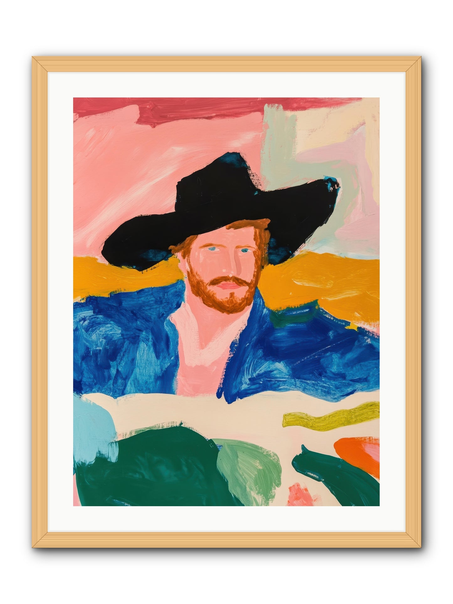 Sunset Wrangler -- Framed Print - Natural 24x32