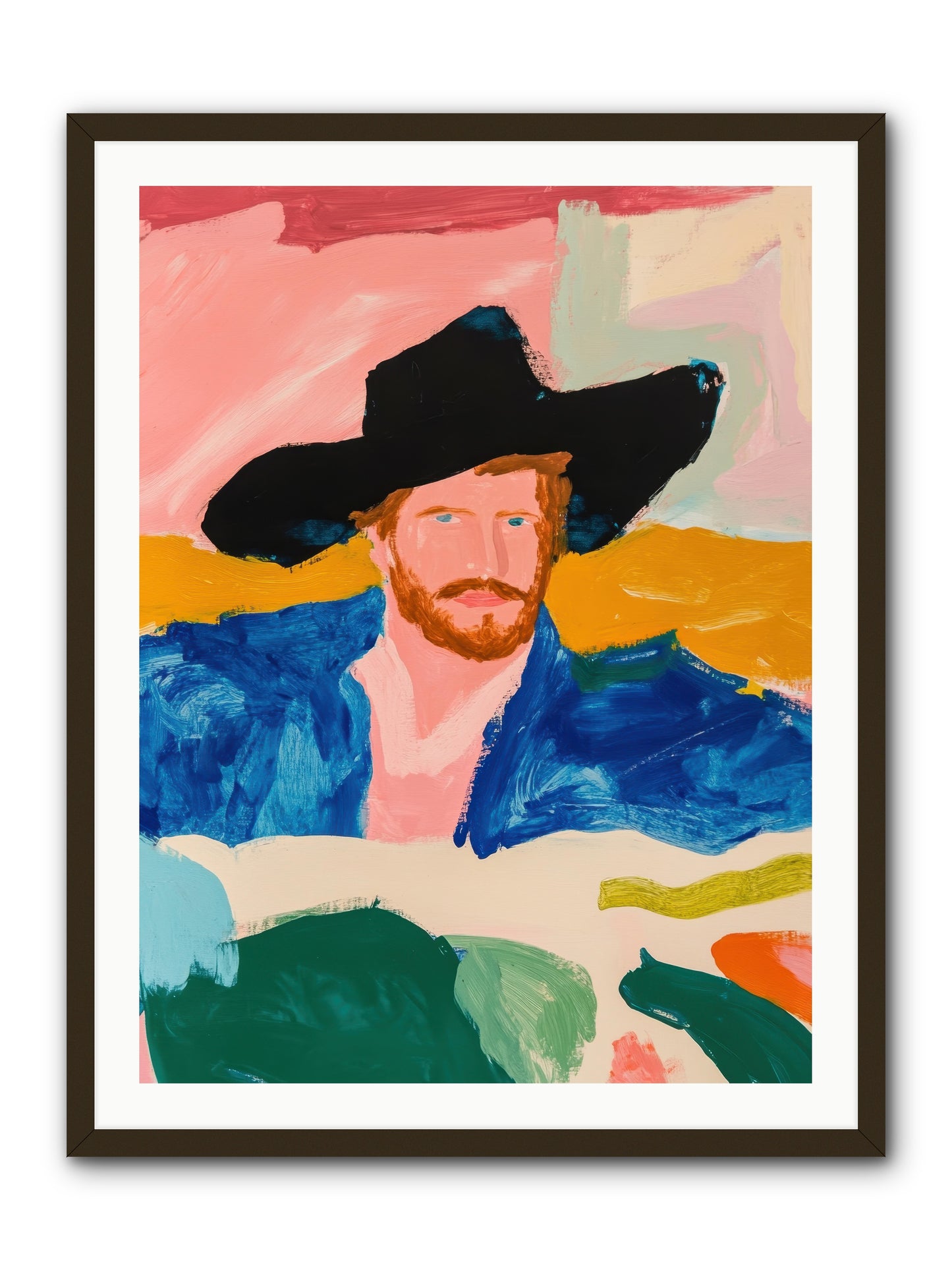 Sunset Wrangler -- Framed Print - Black 30x40