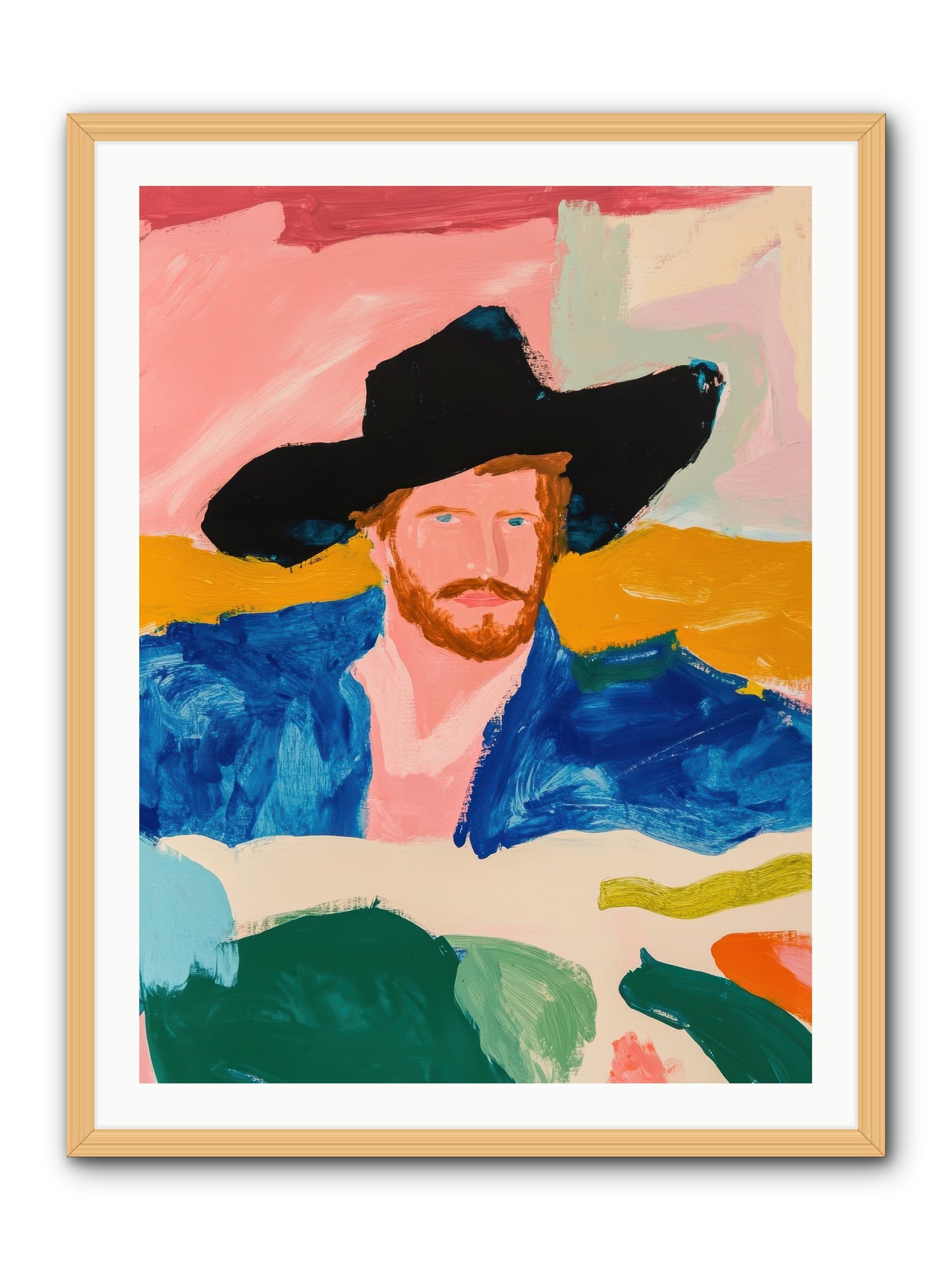Sunset Wrangler -- Framed Print - Natural 30x40