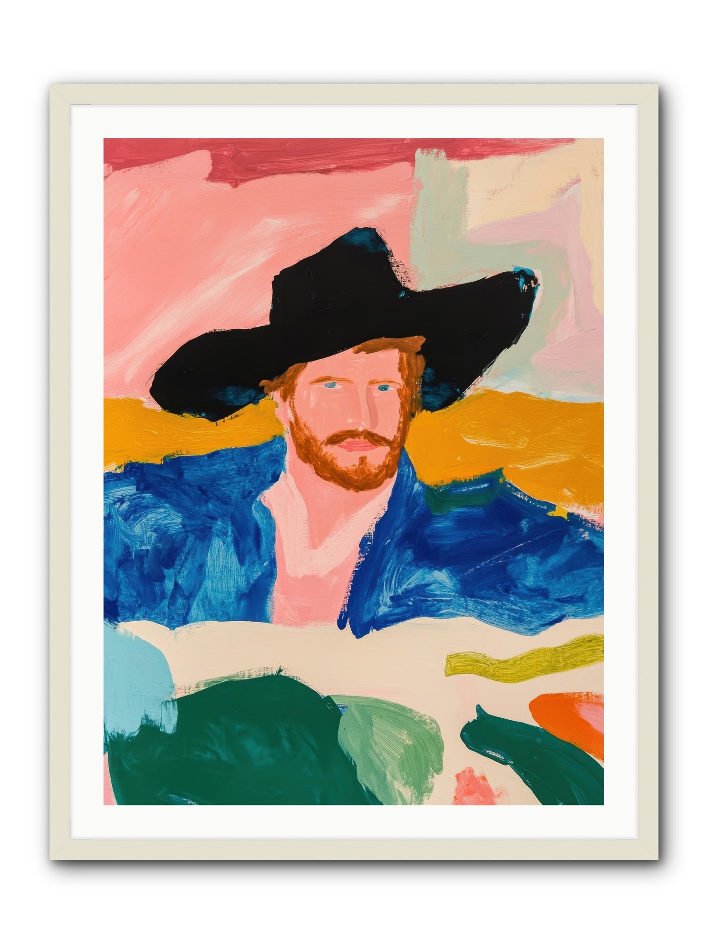 Sunset Wrangler -- Framed Print - White 30x40