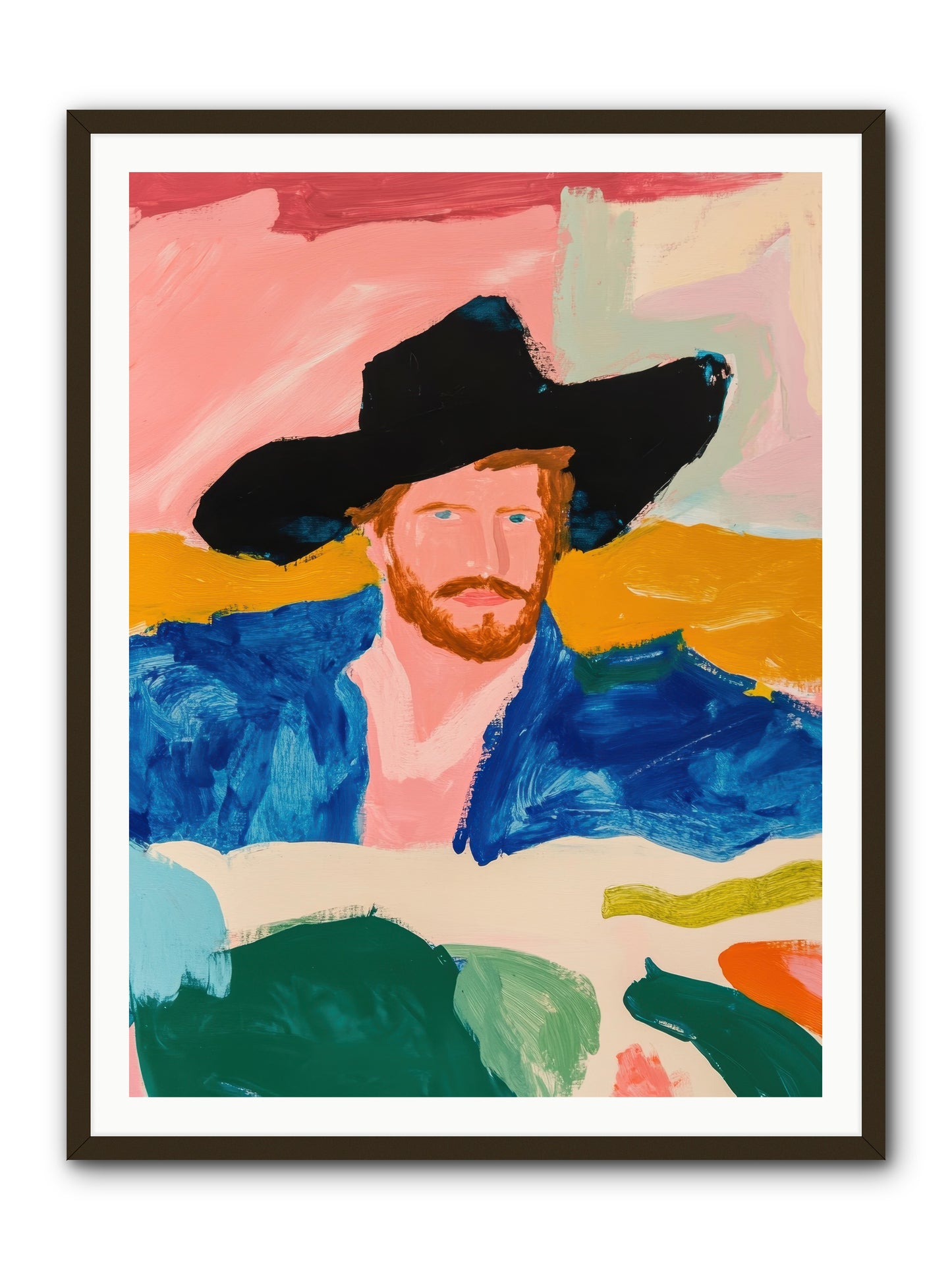 Sunset Wrangler -- Framed Print - Black 36x48