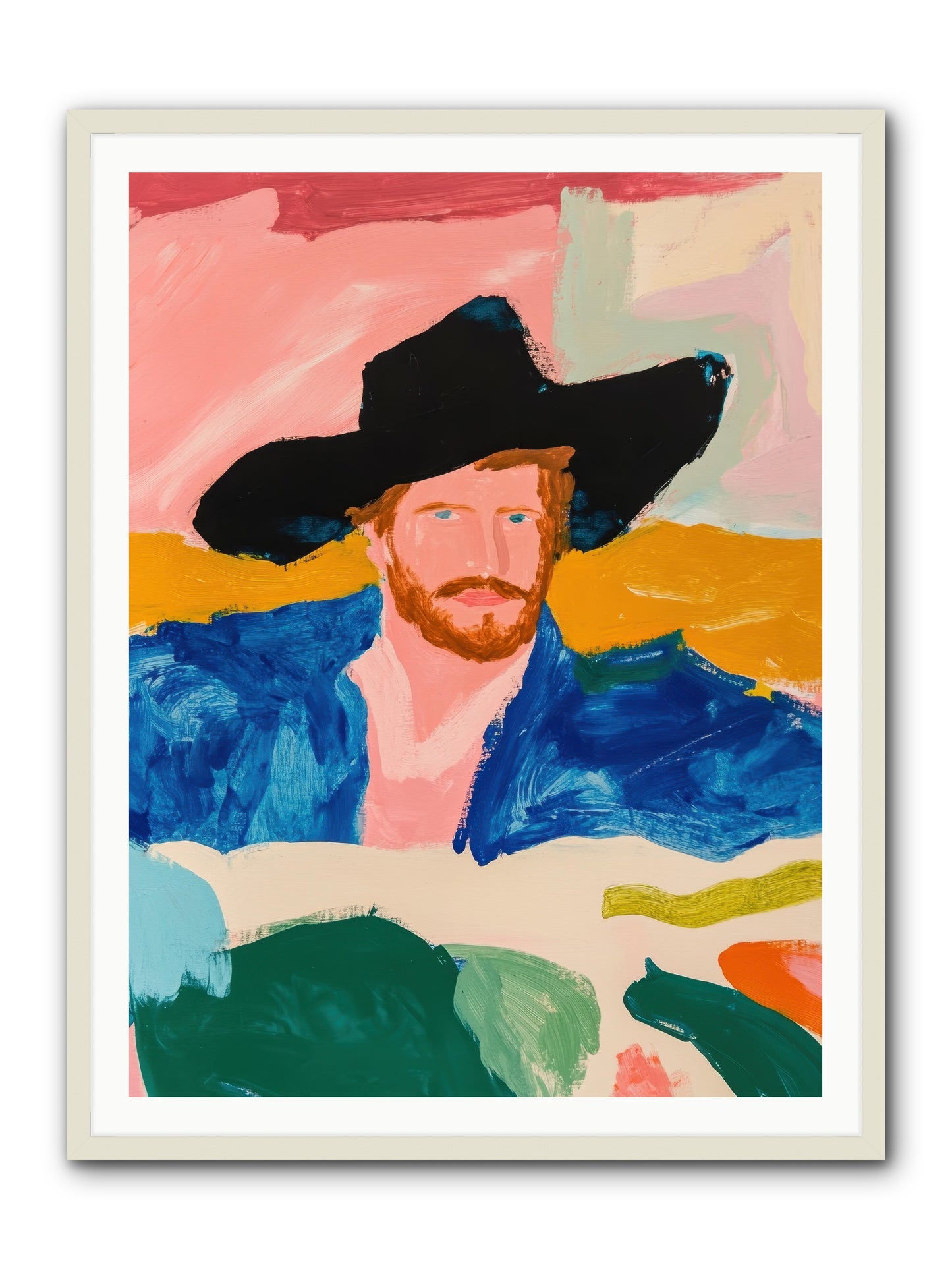 Sunset Wrangler -- Framed Print - White 36x48