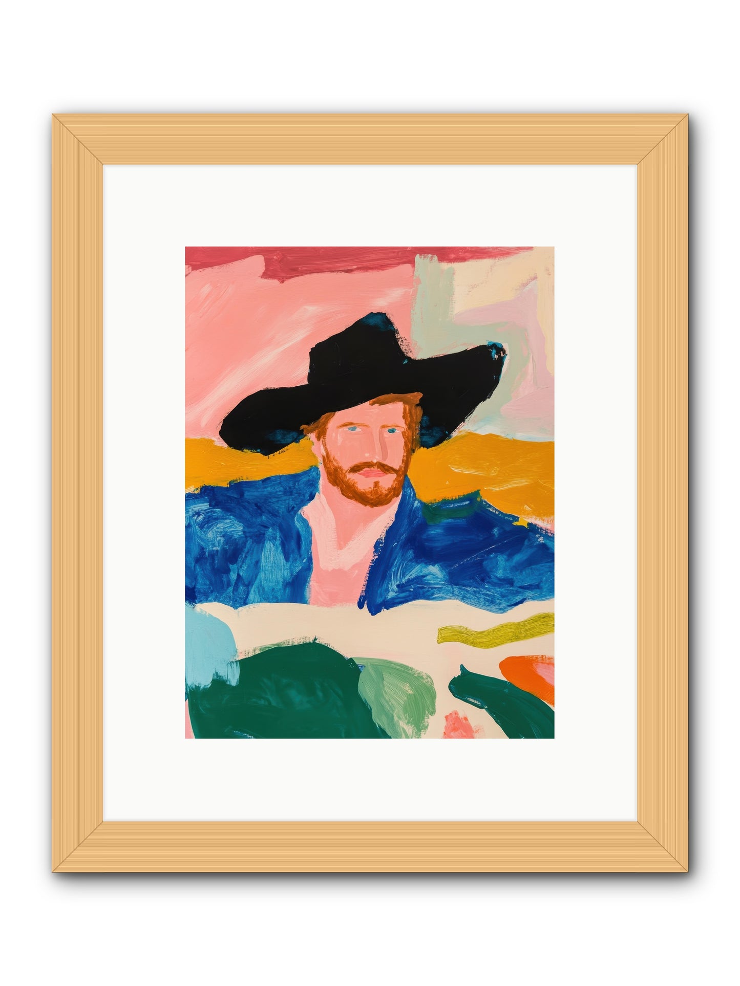 Sunset Wrangler -- Framed Print - Natural 9x12