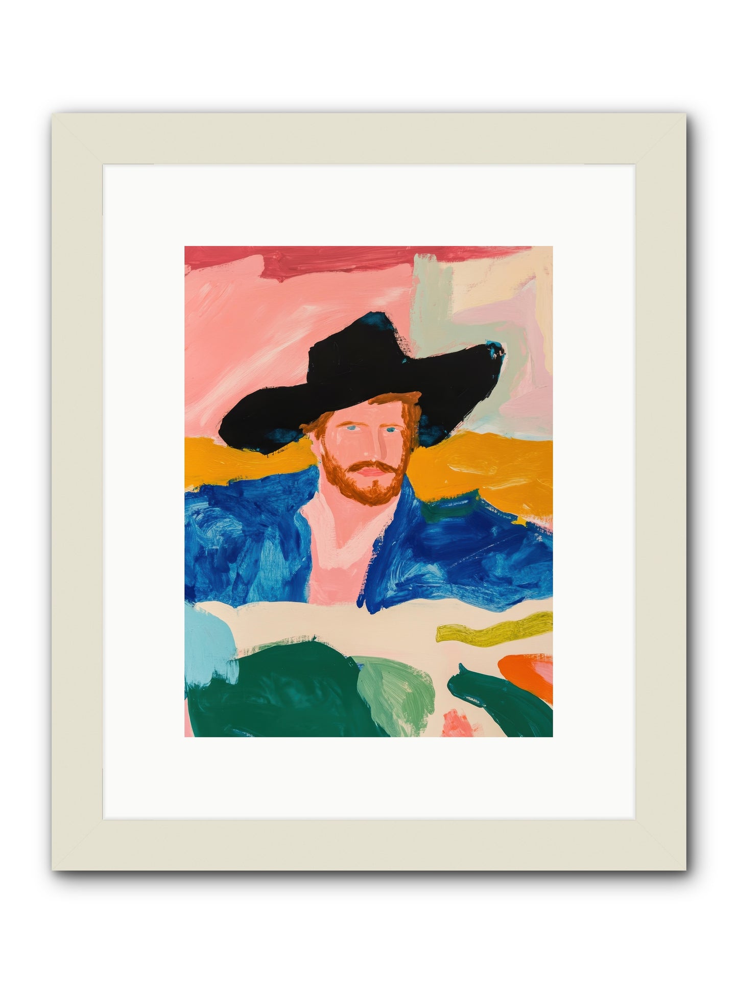 Sunset Wrangler -- Framed Print - White 9x12