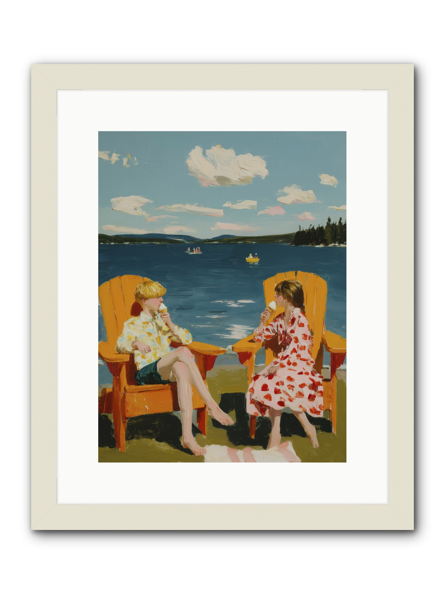 Sunshine Memories -- Framed Print - White 12x16