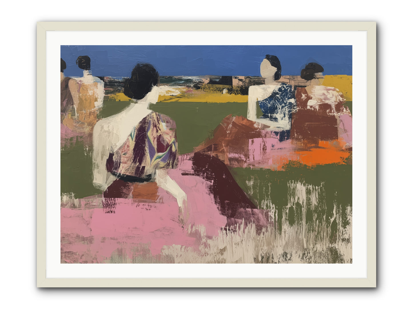 Sunwoven Sisters -- Framed Print - White 40x30