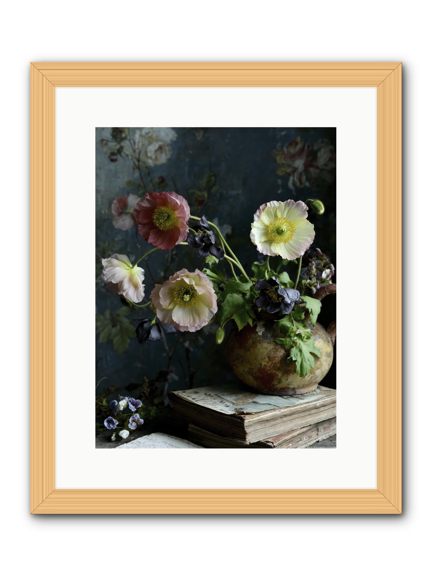 Sur La Jardin -- Framed Print - Natural 12x16