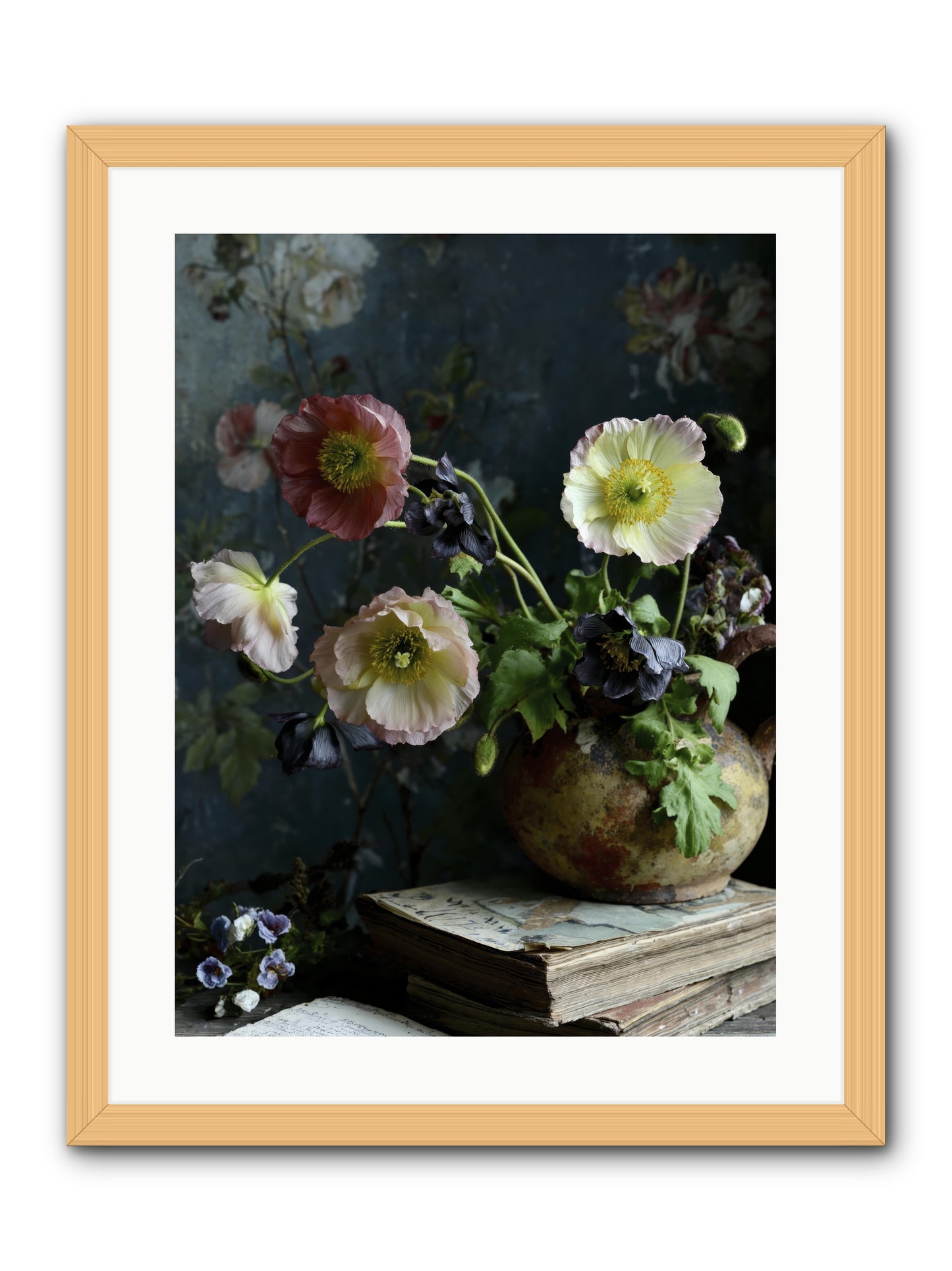 Sur La Jardin -- Framed Print - Natural 18x24