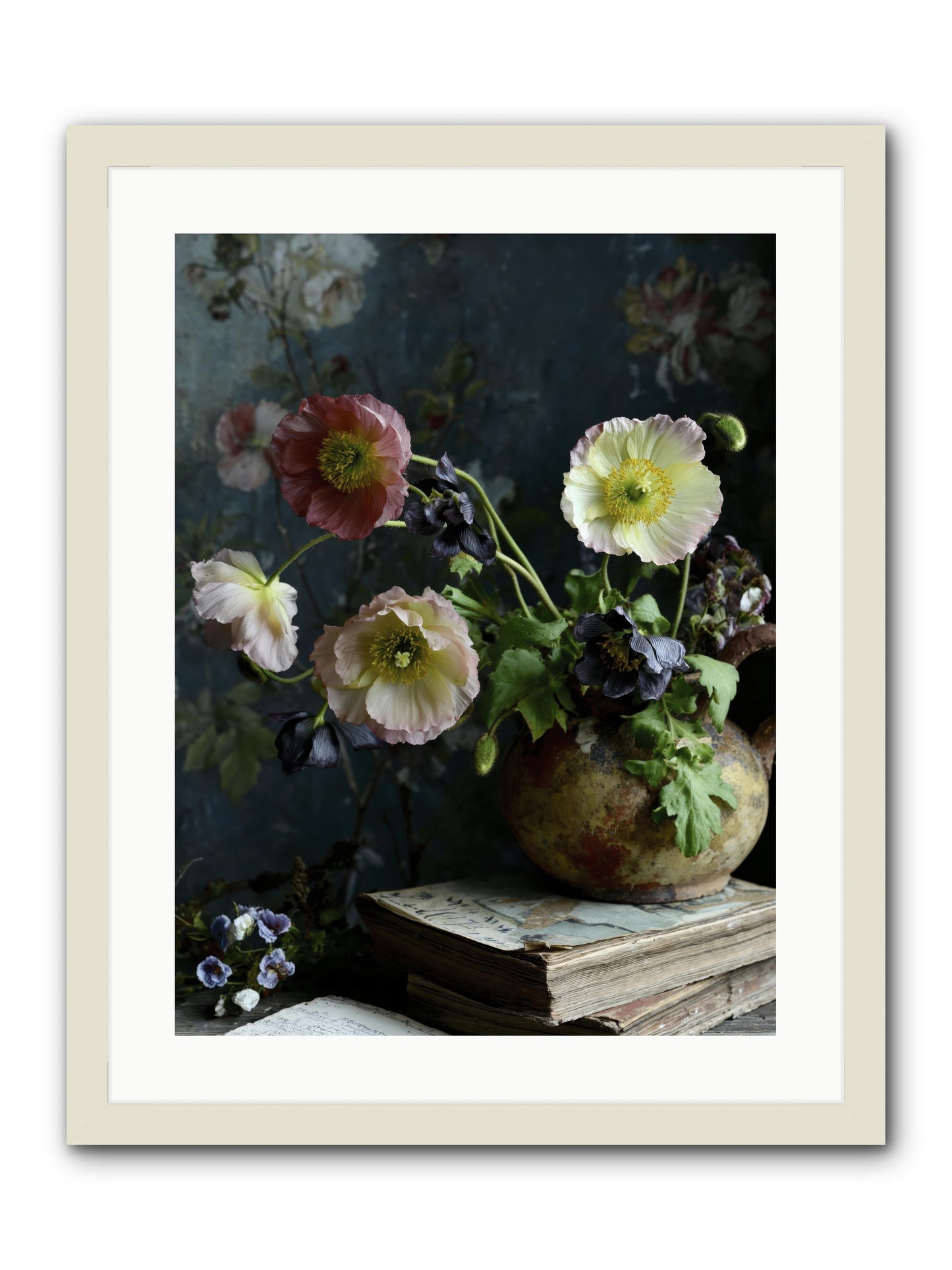 Sur La Jardin -- Framed Print - White 18x24