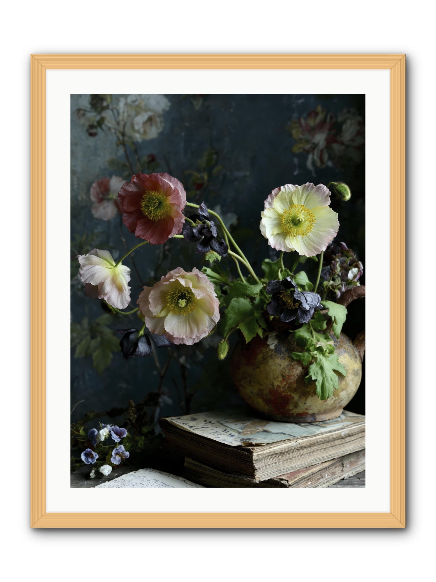 Sur La Jardin -- Framed Print - Natural 24x32