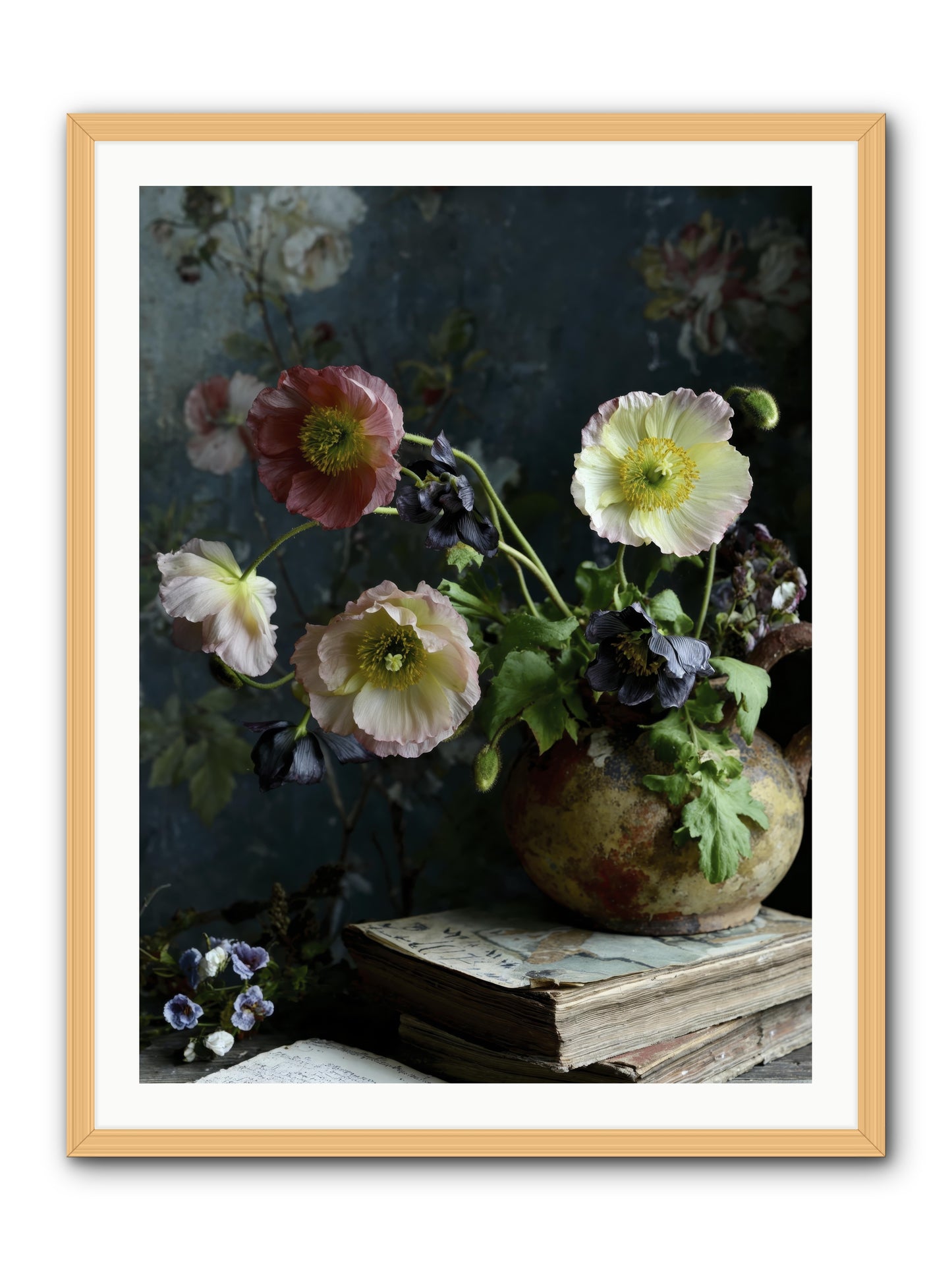 Sur La Jardin -- Framed Print - Natural 30x40