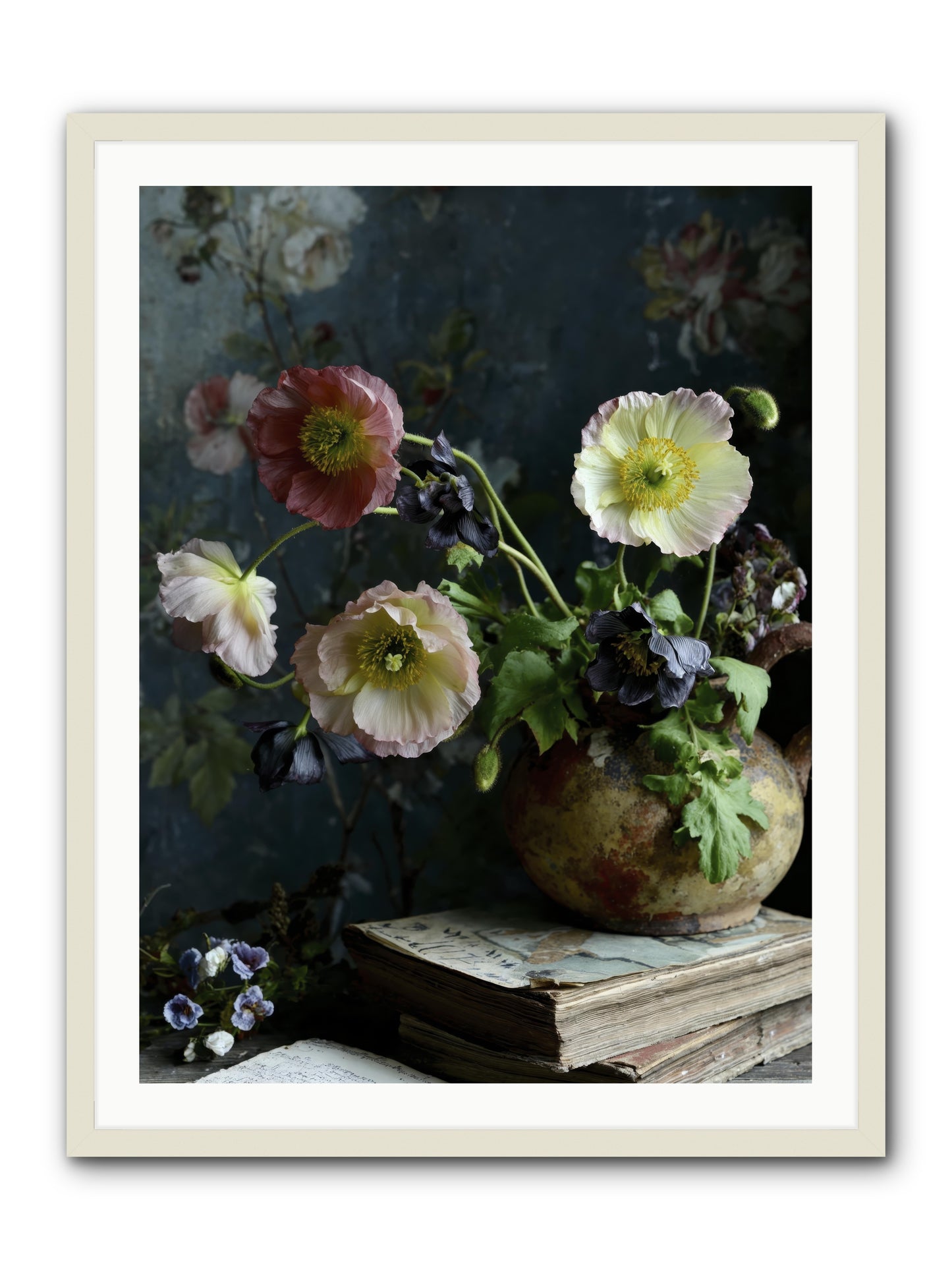 Sur La Jardin -- Framed Print - White 30x40