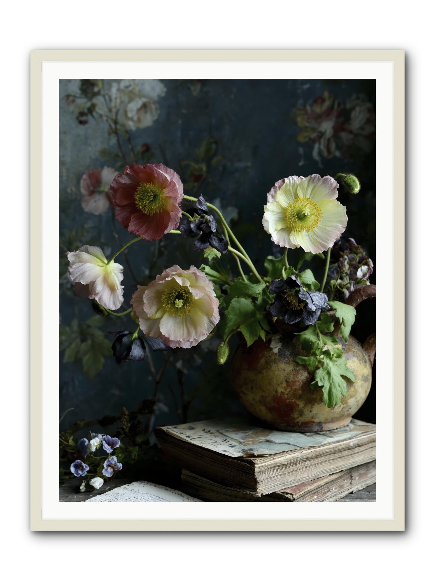 Sur La Jardin -- Framed Print - White 36x48