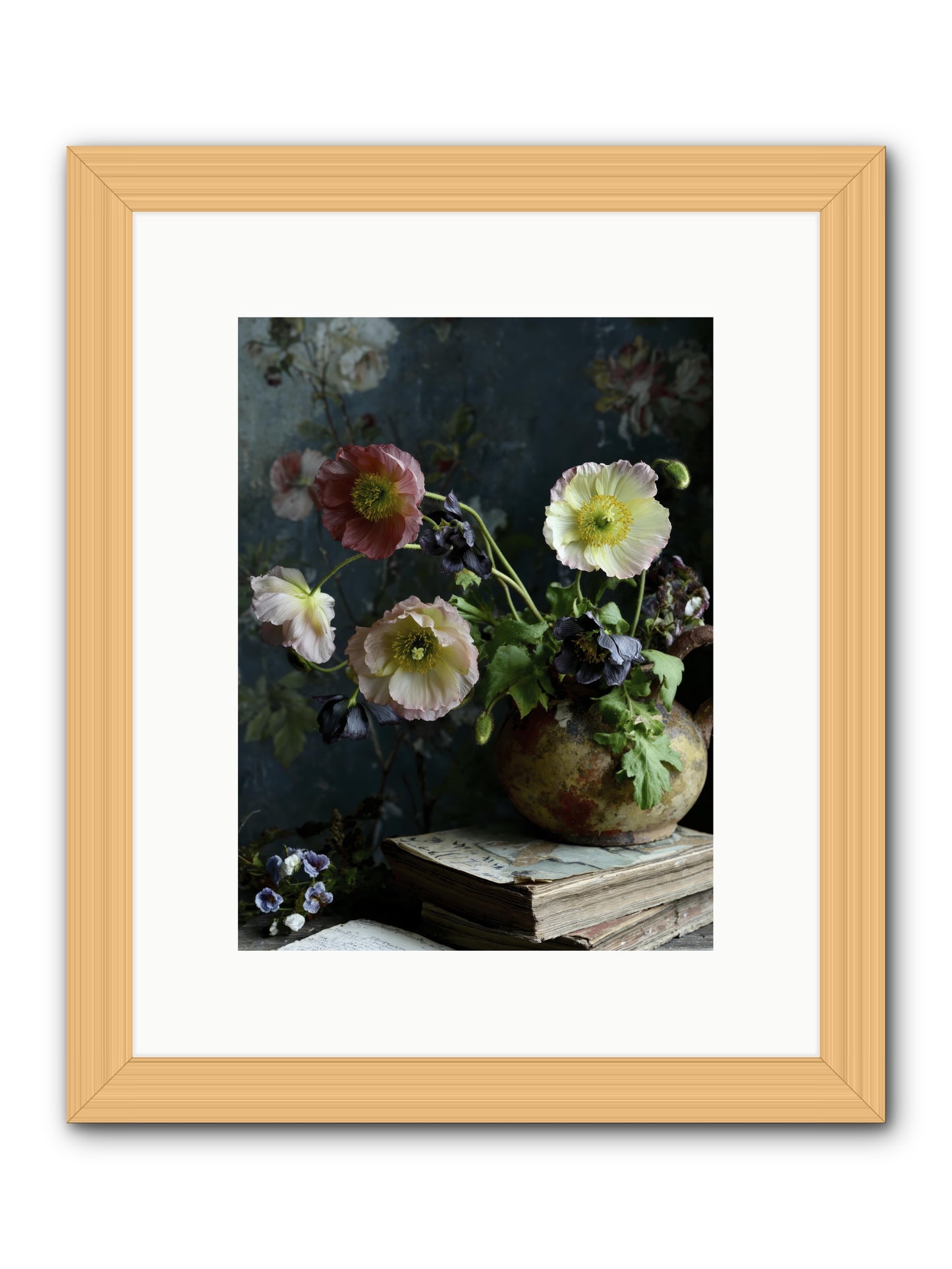 Sur La Jardin -- Framed Print - Natural 9x12