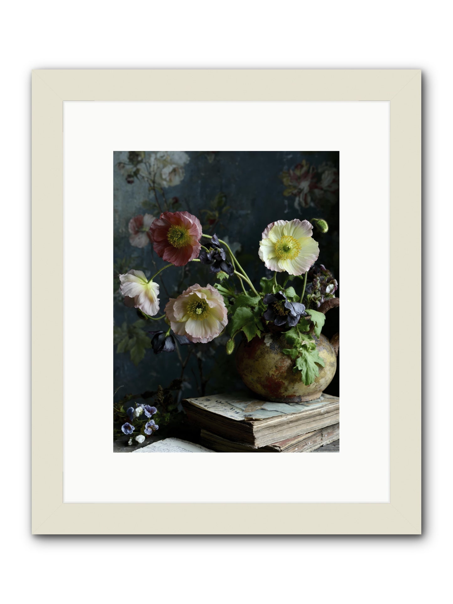 Sur La Jardin -- Framed Print - White 9x12
