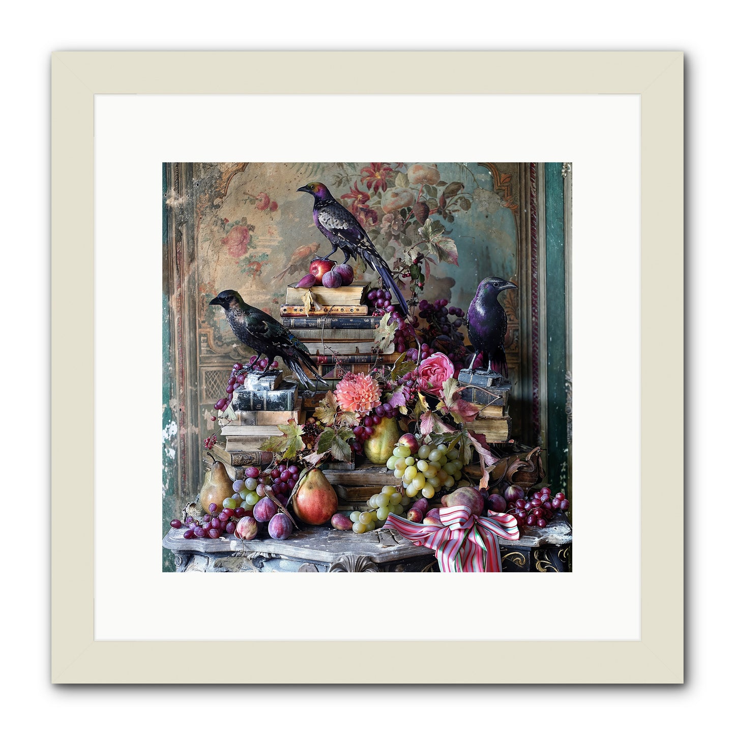 Sylvan Secrets Of Feathered Lore -- Framed Print - White 12x12