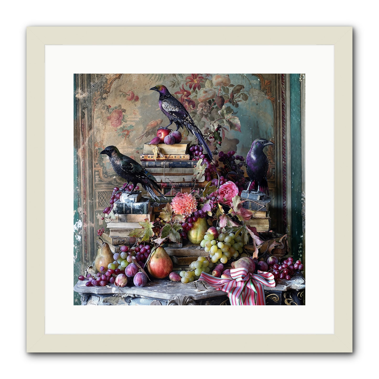 Sylvan Secrets Of Feathered Lore -- Framed Print - White 16x16