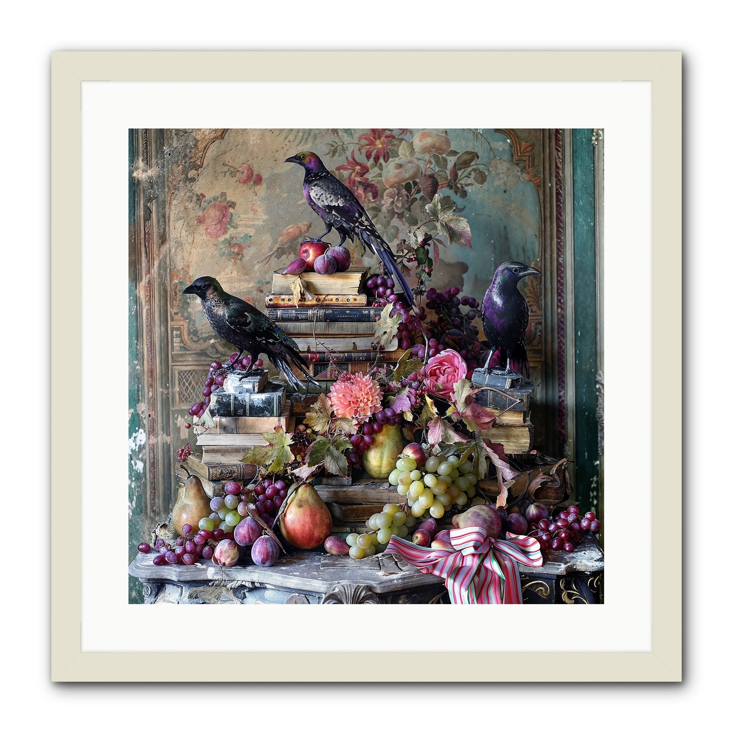 Sylvan Secrets Of Feathered Lore -- Framed Print - White 20x20